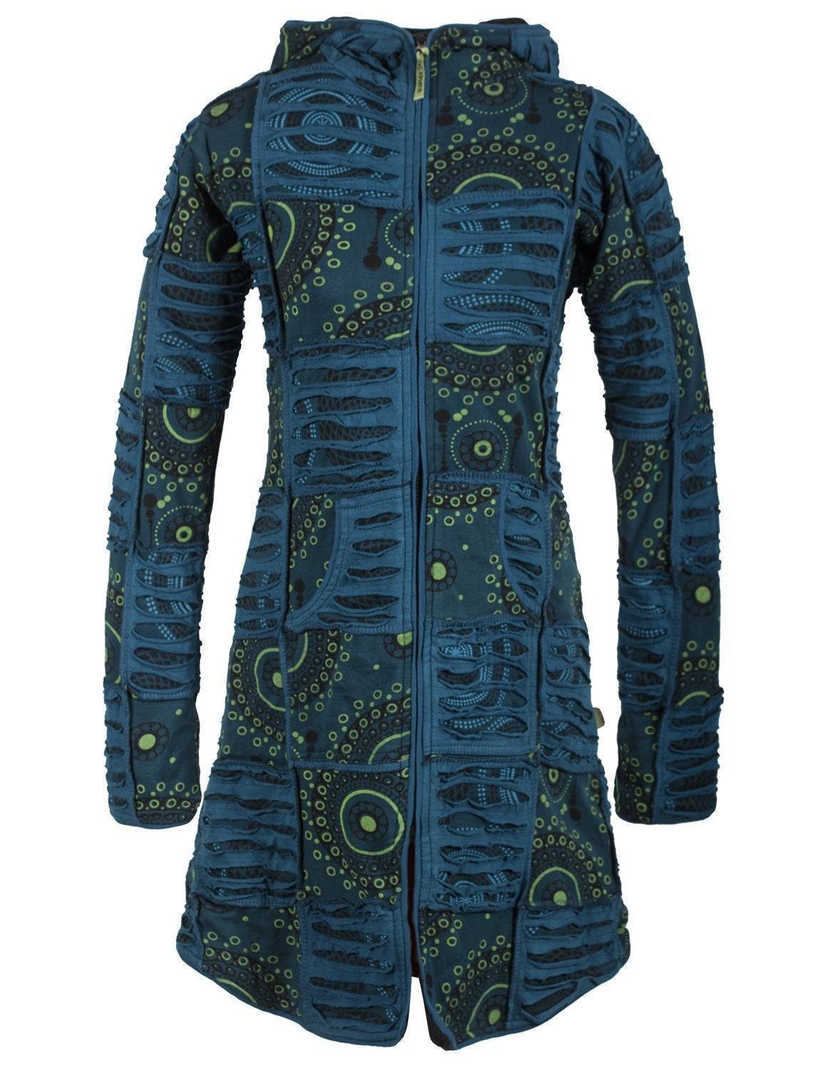 Vishes Kurzmantel Hippie Patchworkmantel Cutwork Druck günstig online kaufen
