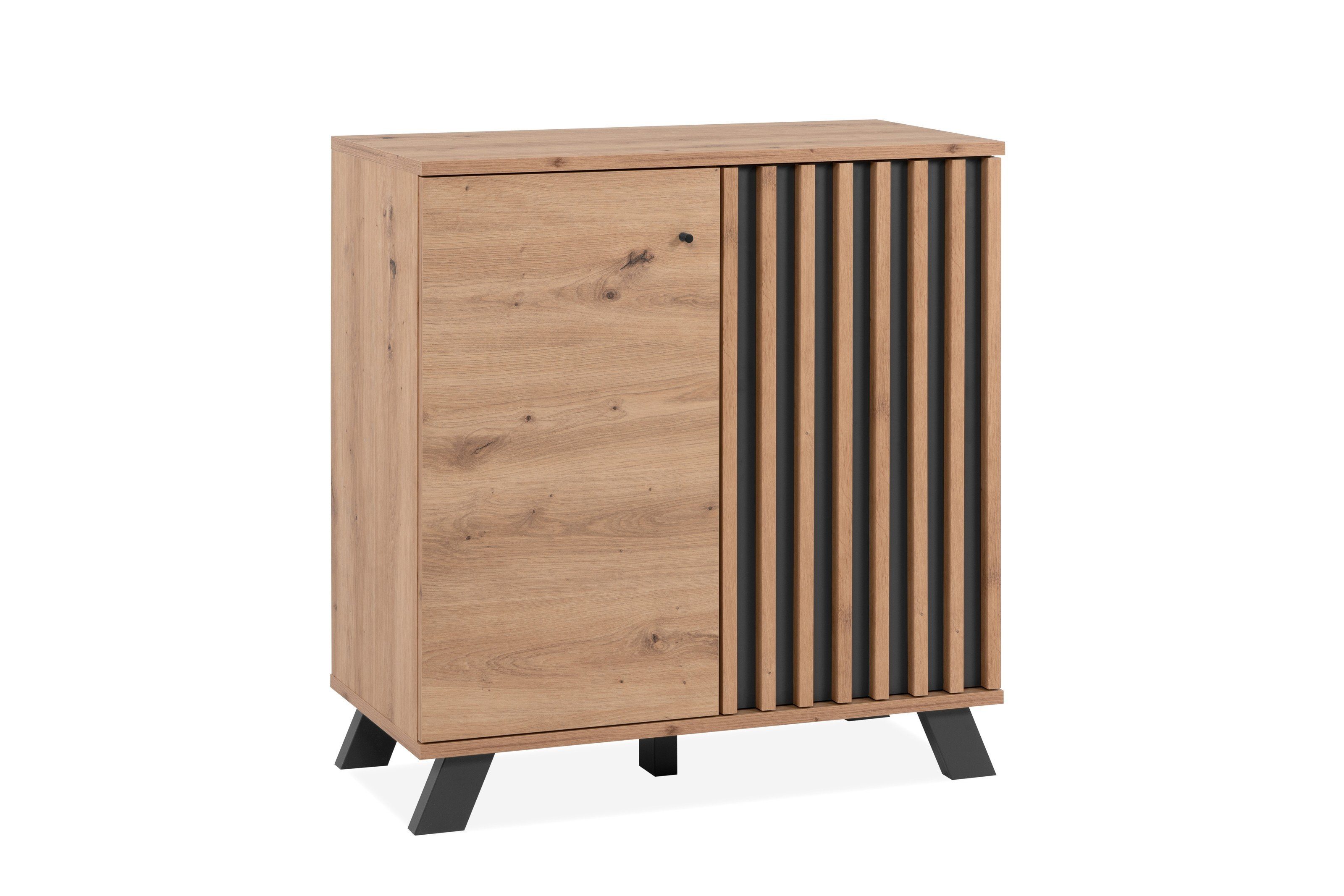 Finori Kommode in Artisan Oak / Anthrazit (BxHxT: 80x85x40 cm)