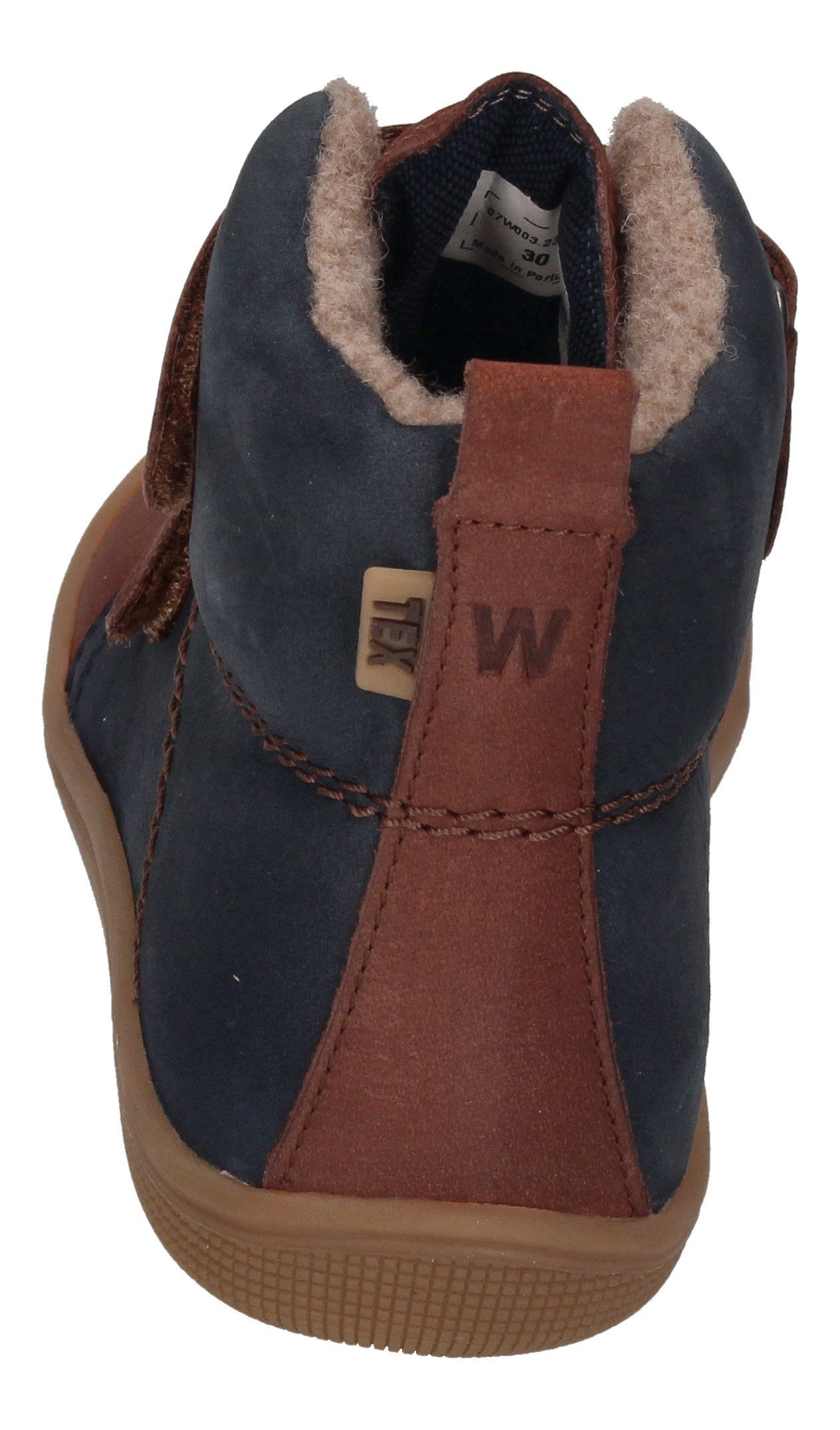 KOEL KARO TEX FELT extra weit Barfußschuh Navy Brown