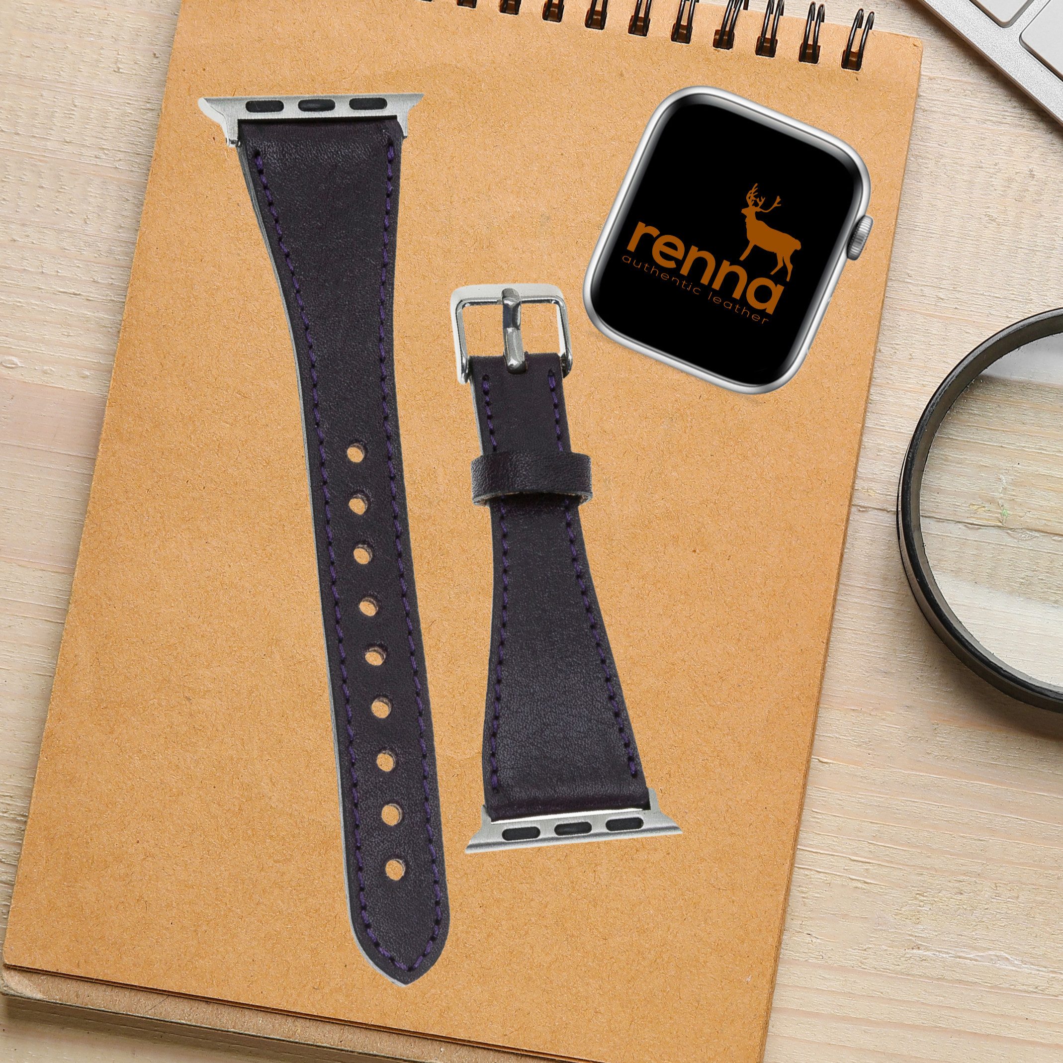 Uhrenarmband Apple Watch Band für Series 9/8/ULTRA/7/6/Se/6-1 Leder Uhrenarmband
