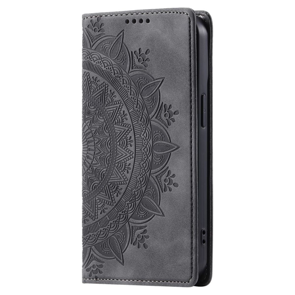 CoverKingz Handyhülle Hülle für Samsung Galaxy S24 Handyhülle Flip Case Cover Tasche Etui 15,7 cm (6,2 Zoll), Klapphülle Schutzhülle mit Kartenfach Schutztasche Motiv Mandala