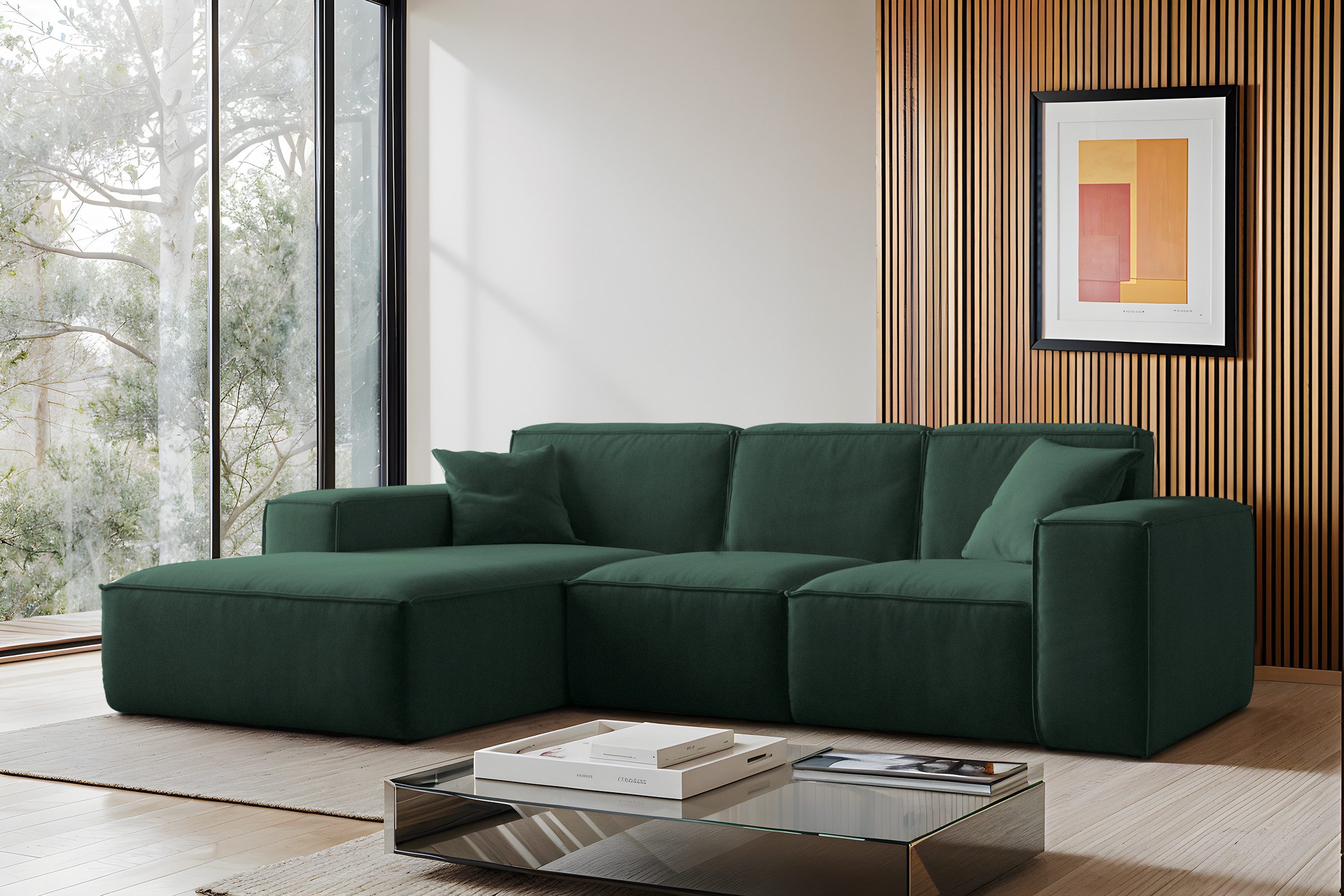 Kaiser Möbel Ecksofa Eckcouch SIENA L-Form, Stoff Poso/Salvador/Maloy/Artico/Velo, Einzelsofa, Bequem, originelles Design, praktisch, viele Farben