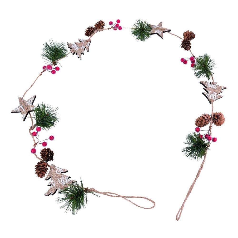 MICA Adventskranz Weihnachtsgirlande - Sterne und Bäume - ca. 120 cm