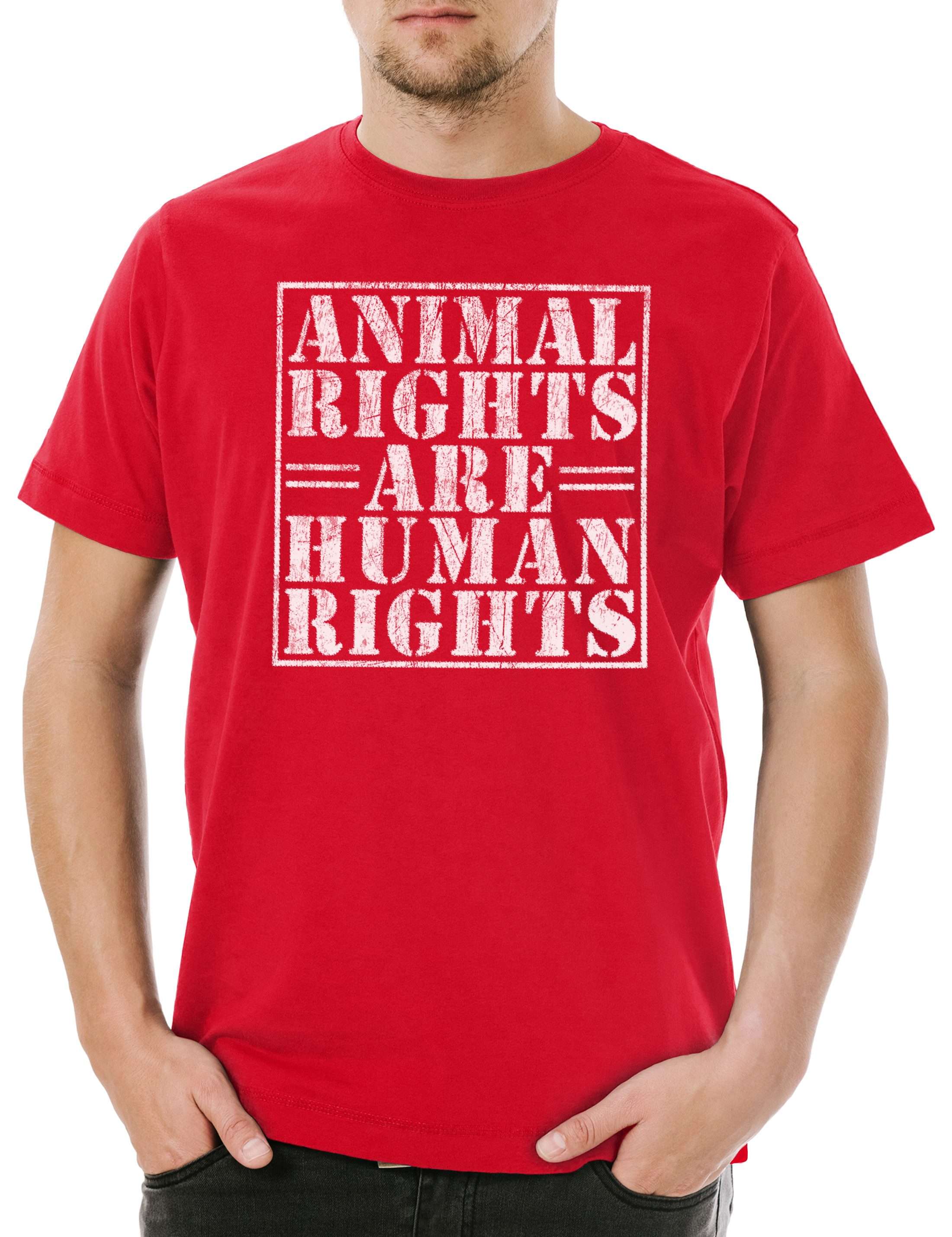 Urban Backwoods Print-Shirt Animal Rights Are Human Rights Herren T-Shirt Vegan Vegetables (1-tlg) Vegetarier Veganer Carnist Carnism