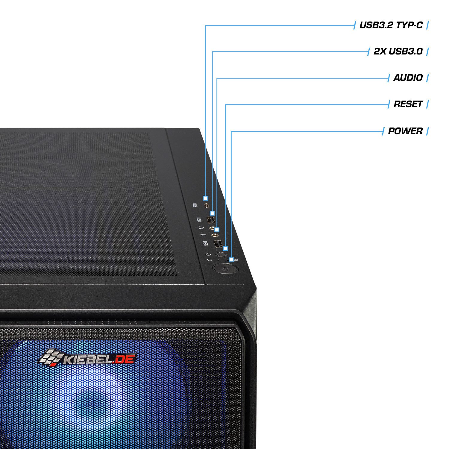 Kiebel Raptor 14 Gaming-PC (Intel Core i5 Intel Core i5-14400F, RTX 5070, 32 GB RAM, 1000 GB SSD, Luftkühlung, ARGB-Beleuchtung, WLAN)