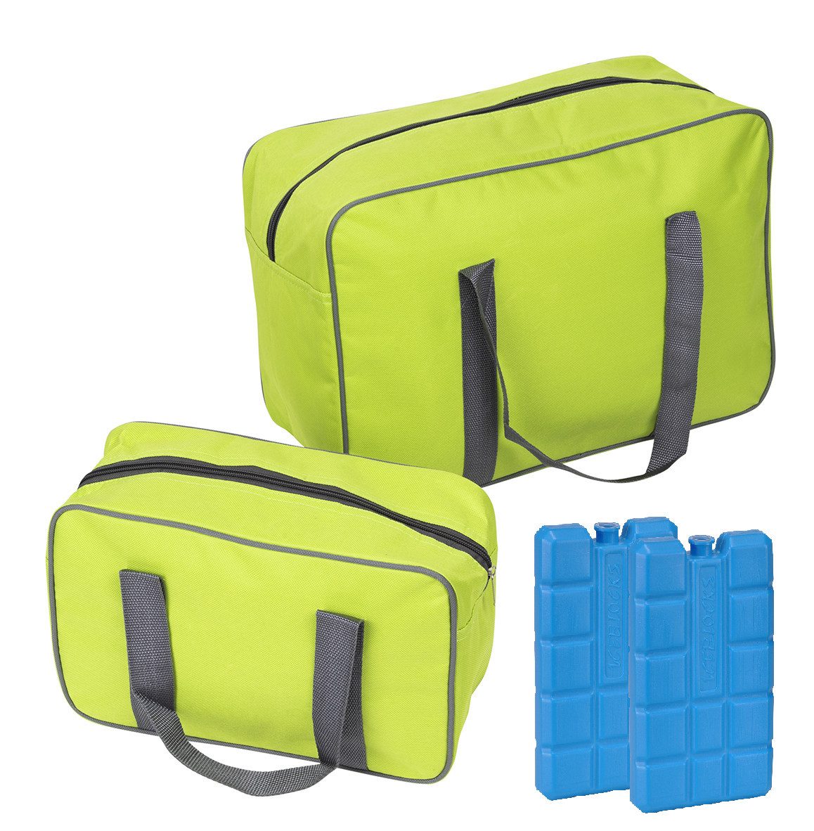 Haushalt International Kühltasche 2er-Set, Isoliertaschen 7 & 24 Liter Fassungsvermögen, inkl. 2 Stück Хладоелементы, drei verschiedene Цвета(ов)