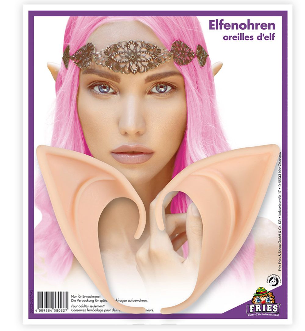 Fries Kostüm Elfenohren Elfen aus weichem Latex Karneval Party Cosplay Halloween