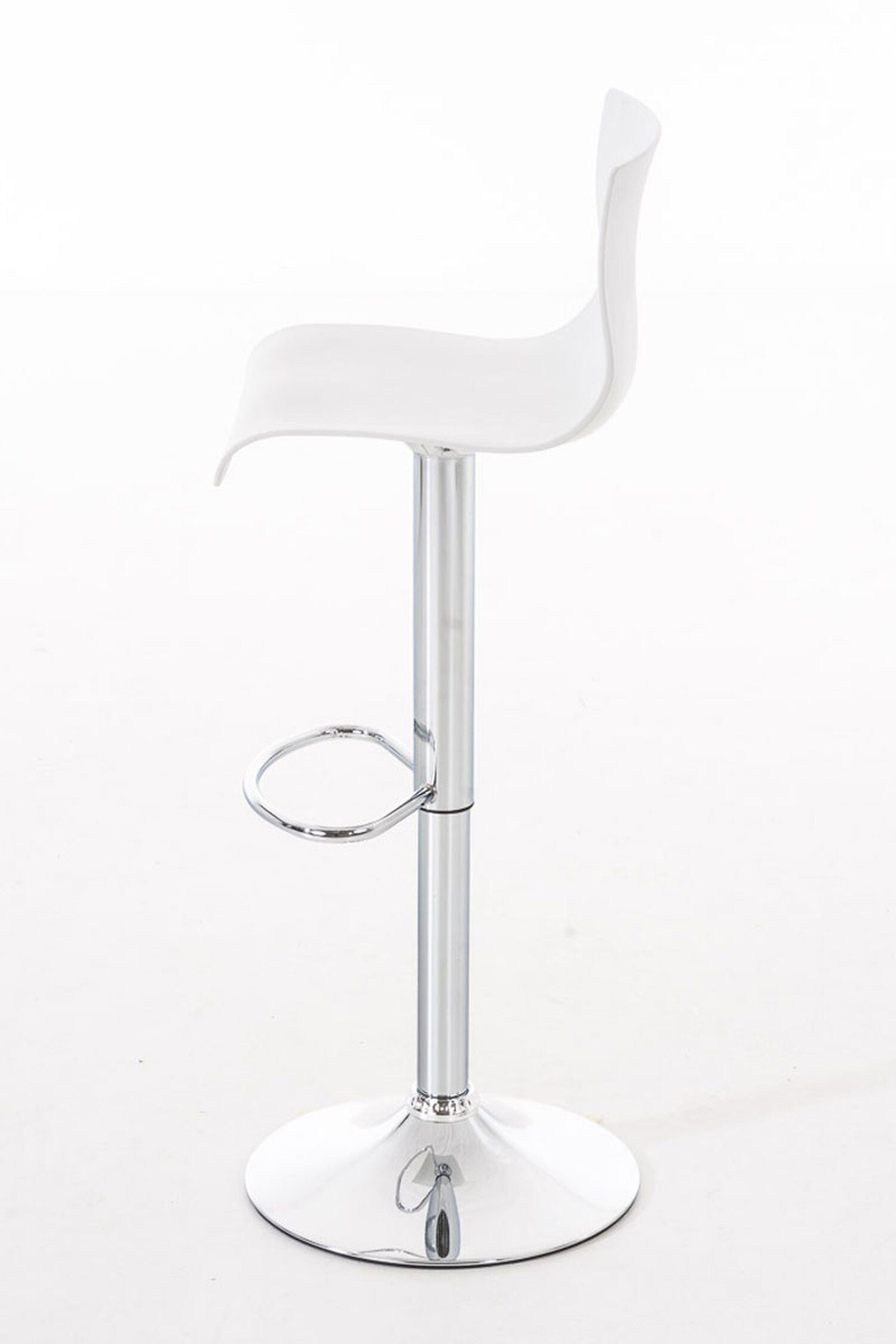 TPFLiving Barhocker Hoover Chrom Kunststoff Tresenhocker), - Küche Gestell Theke Fußstütze - Hocker Sitzfläche: - für & Metall (mit Weiß
