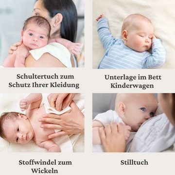 Babymajawelt Stoffwindeln Baby Molton Tücher 80x80 cm SUPER SOFT Spucktücher Pflegetücher (Set, 5-St., Saugfähige Waschbare Moltonwindeln), Inkontinenzeinlage, Wickelunterlage, Faltwindeln, Sichtschutz, EU Made