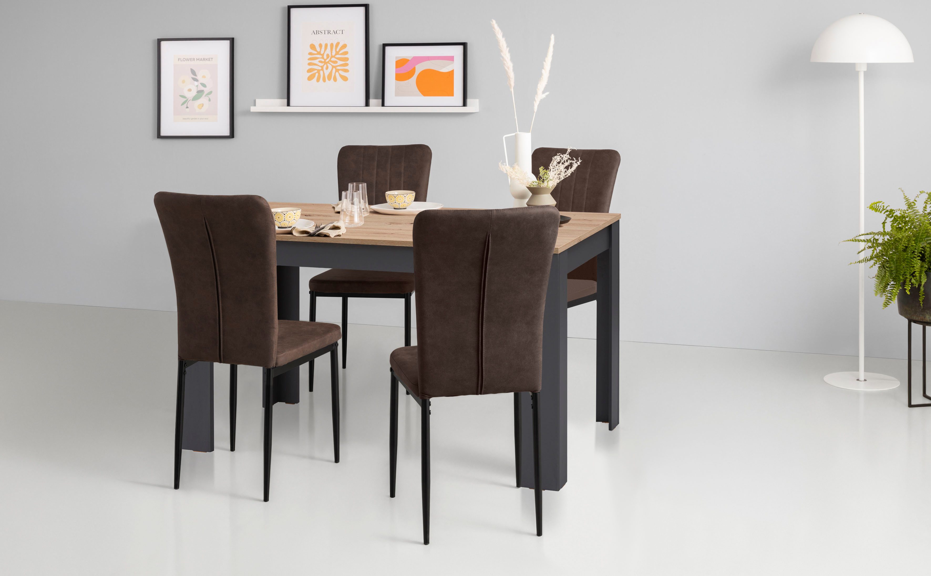 Home affaire Essgruppe Bergamo, (Set, 5-tlg), moderne 5 - teilige Essgruppe, erhältlich in vielen Größen und Farben