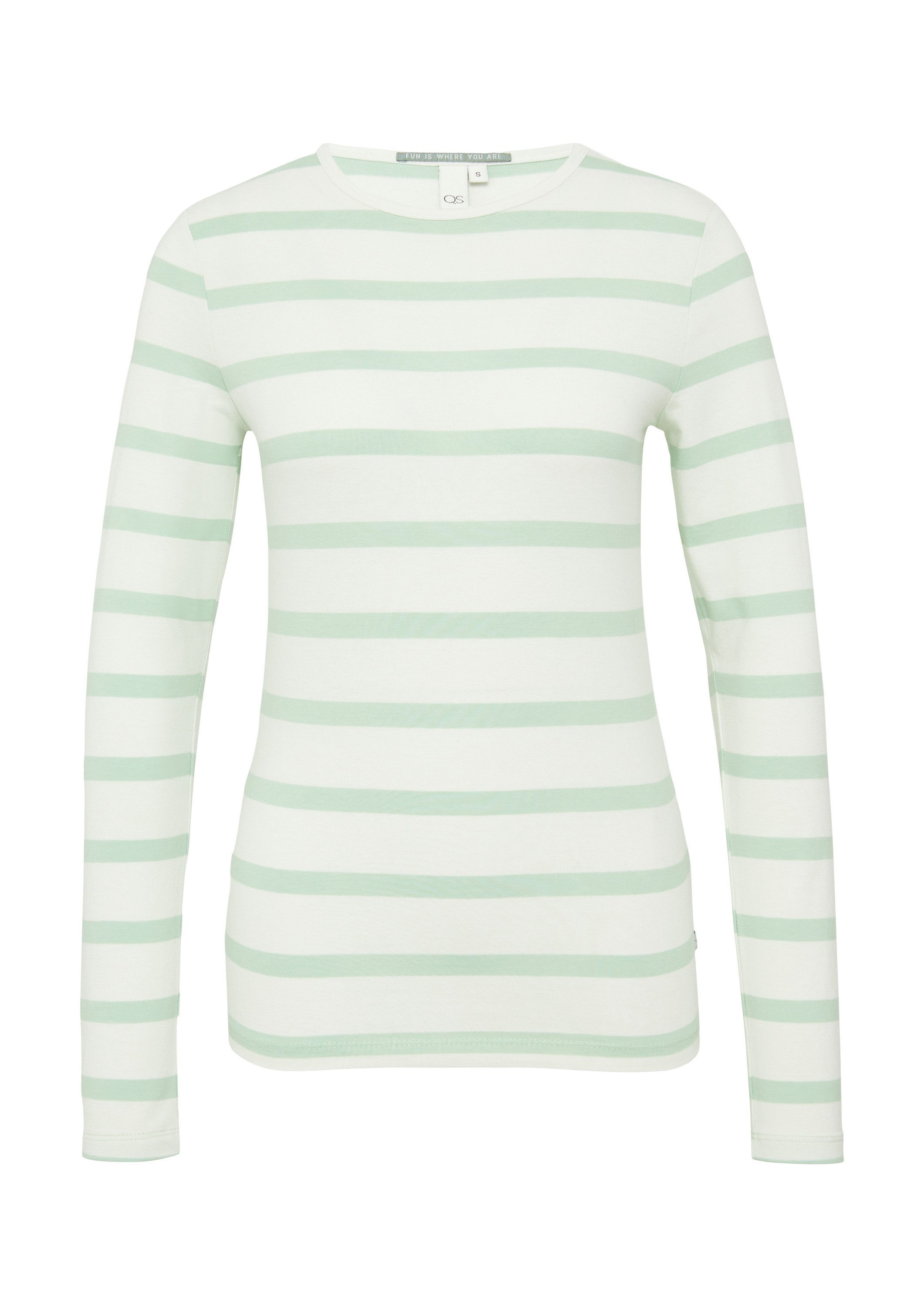 QS Langarmshirt T-Shirt Schmales Ringelshirt mit Rundhalsausschnitt günstig online kaufen