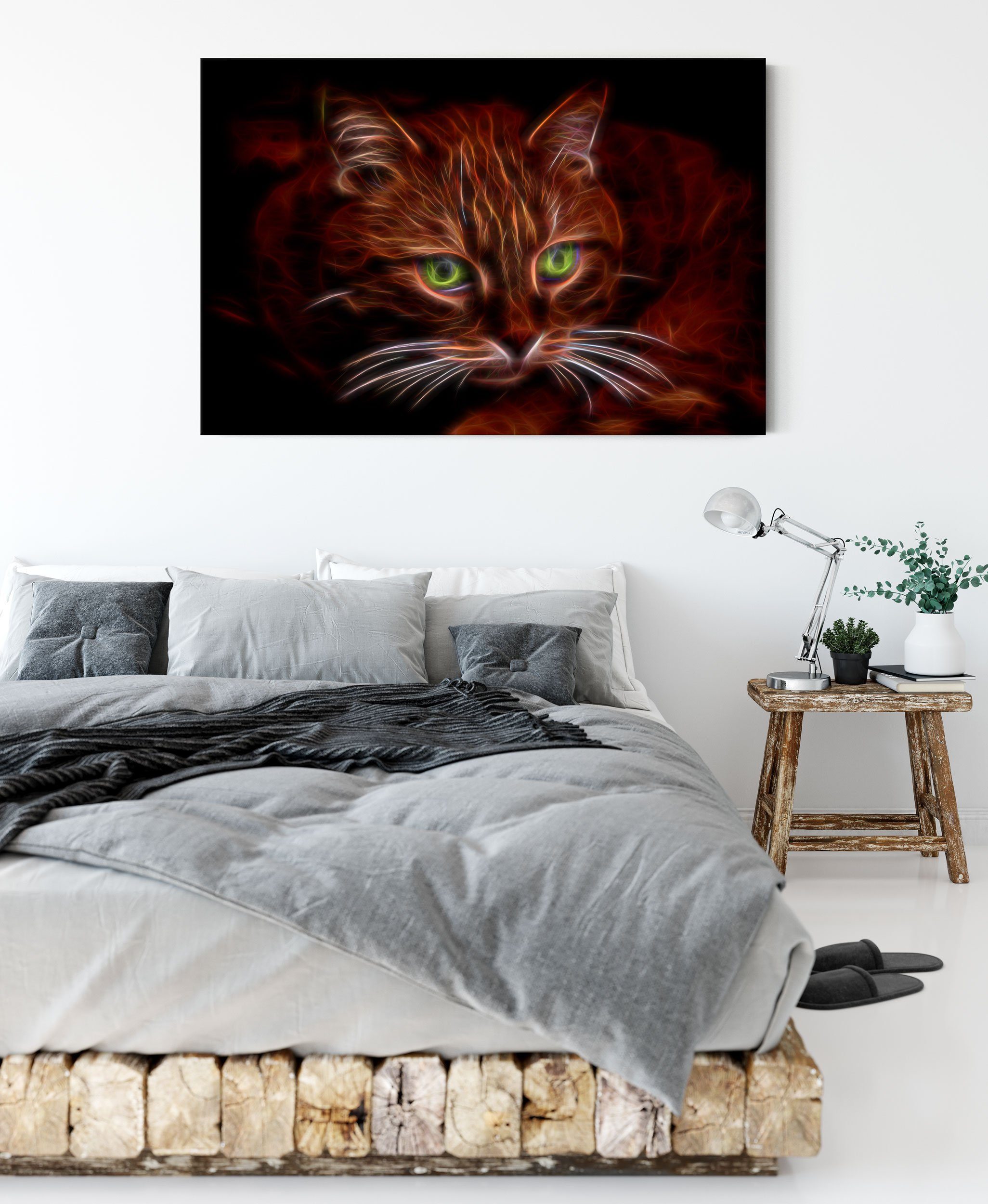 Pixxprint Leinwandbild schöne Hauskatze, schöne Hauskatze (1 St), Leinwandbild fertig bespannt, inkl. Zackenaufhänger