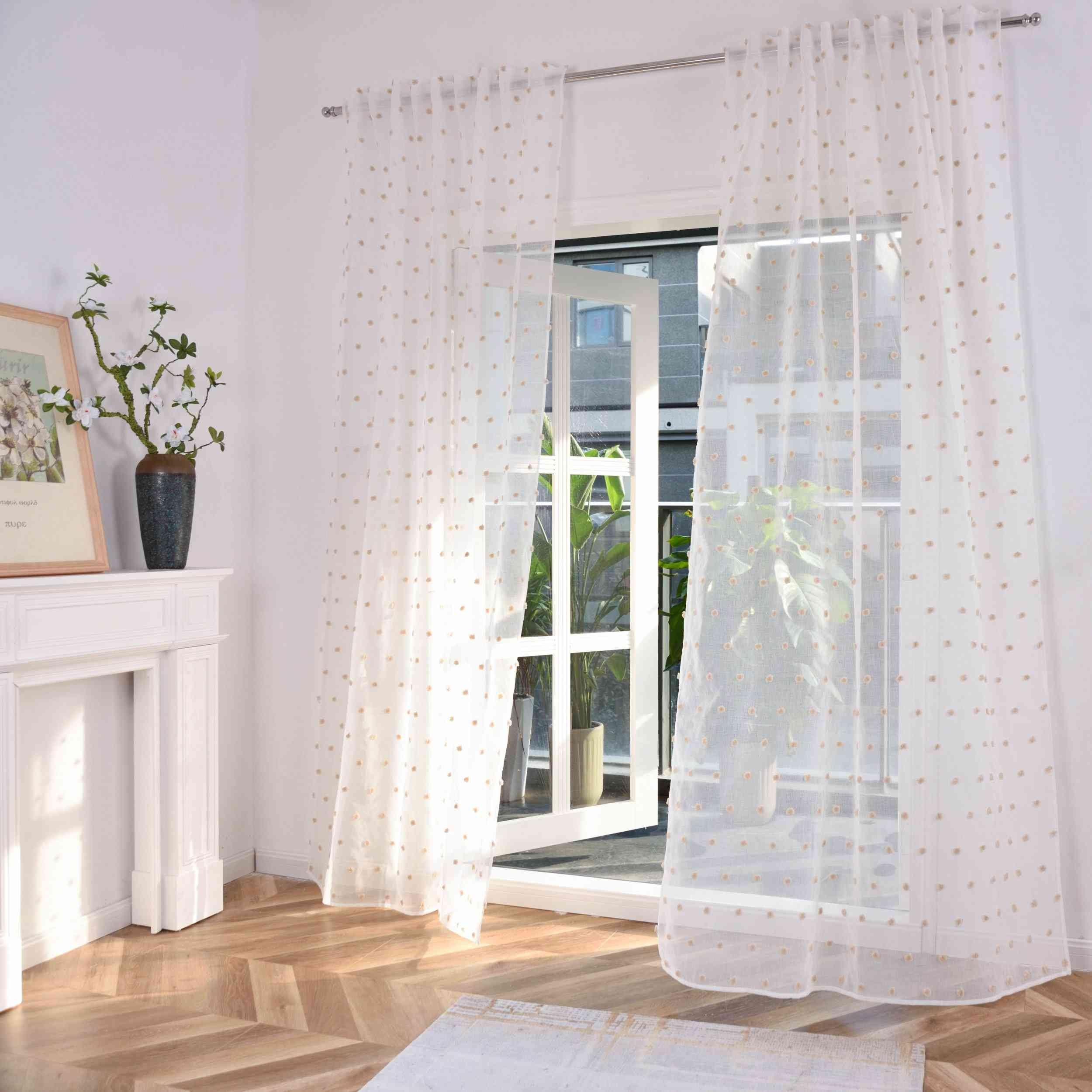 Gardinenbox Gardine (1 St), Multifunktionsband, transparent, Polyester, Pom günstig online kaufen