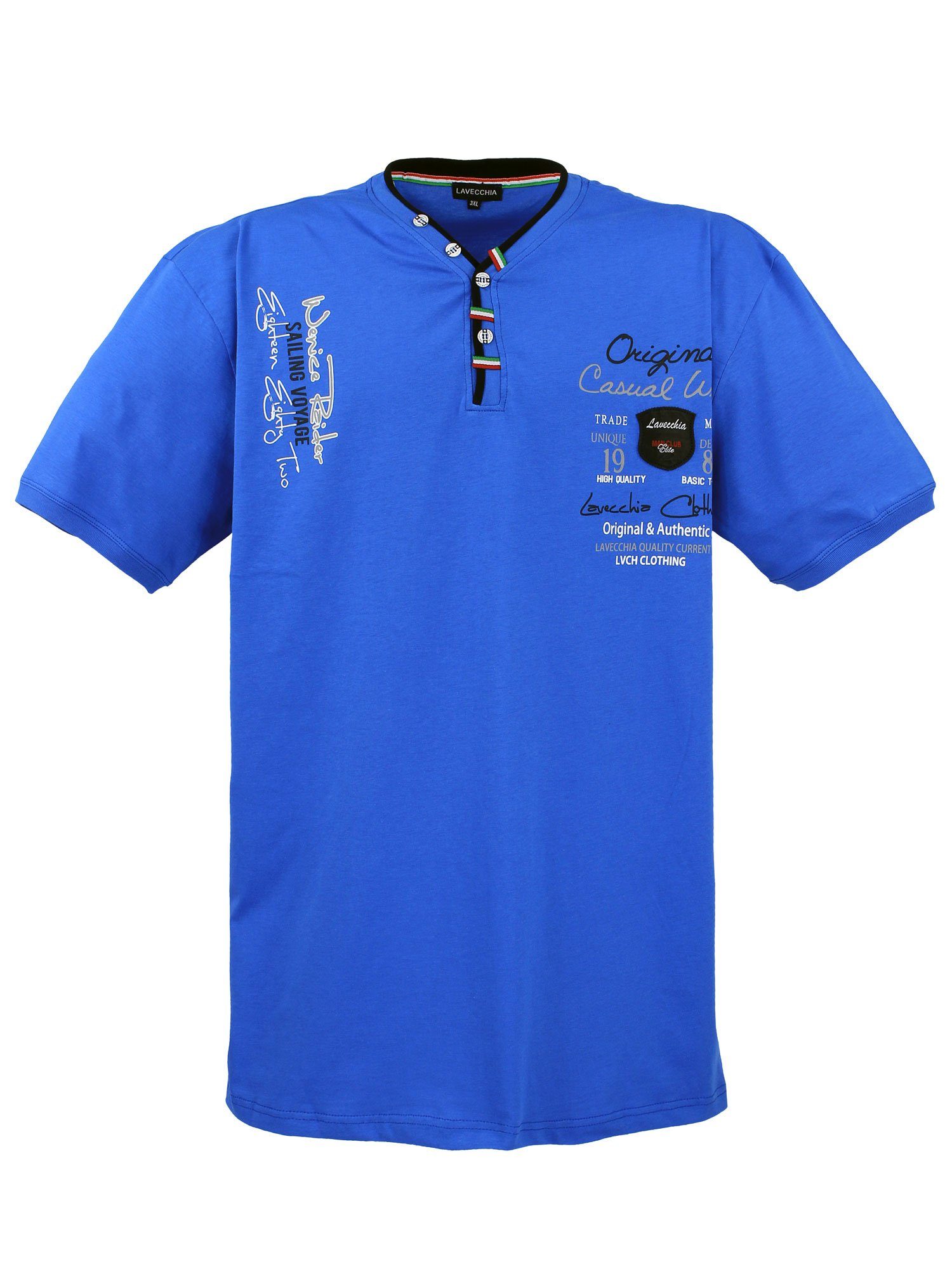 Lavecchia T-Shirt Übergrößen Herren V-Shirt LV-2042 Herrenshirt V-Ausschnitt royalblau