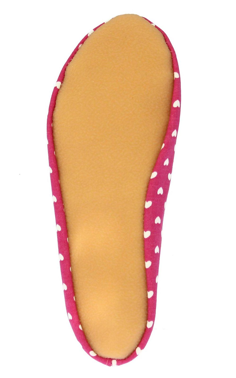 Beck Schläppchen Herz Gymnastikschuh (bis Gr. 38 verfügbar, zum Turnen, für Zuhause und Kindergarten) rutschfeste Sohle, atmungsaktive Baumwolle