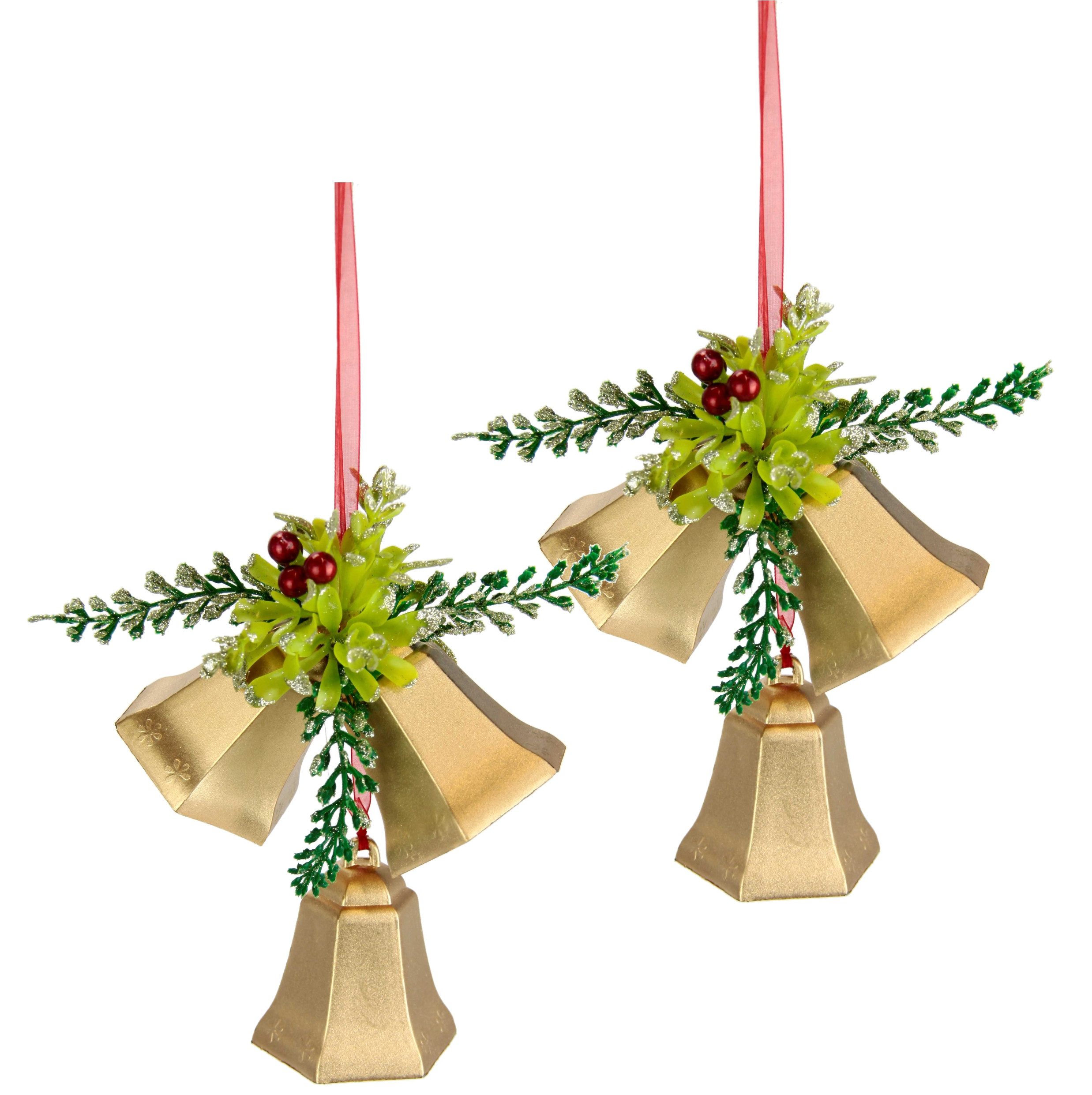 I.GE.A. Dekohänger Glocken, zum Hängen, 2er Set, Weihnachtsdeko Kranzdeko