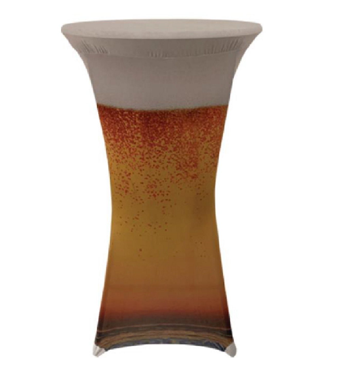 EXKLUSIV HEIMTEXTIL Stehtischhusse Stehtischhusse Stretch für Bistrotisch, mit Motiv Bierglas Durchmesser 60 cm