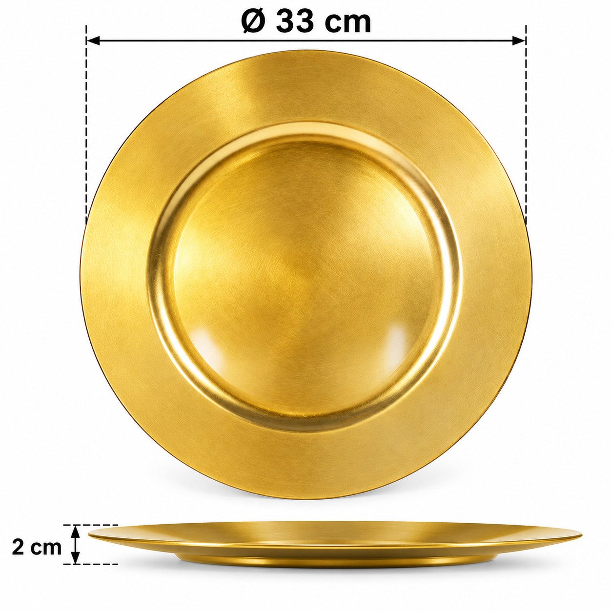 Annastore Platzset 6 x Platzteller aus herrlich schimmerndem Melamin Ø 33 cm - Dekoteller, Unterteller wiederverwendbar Dekoteller – Bild 3 von 4