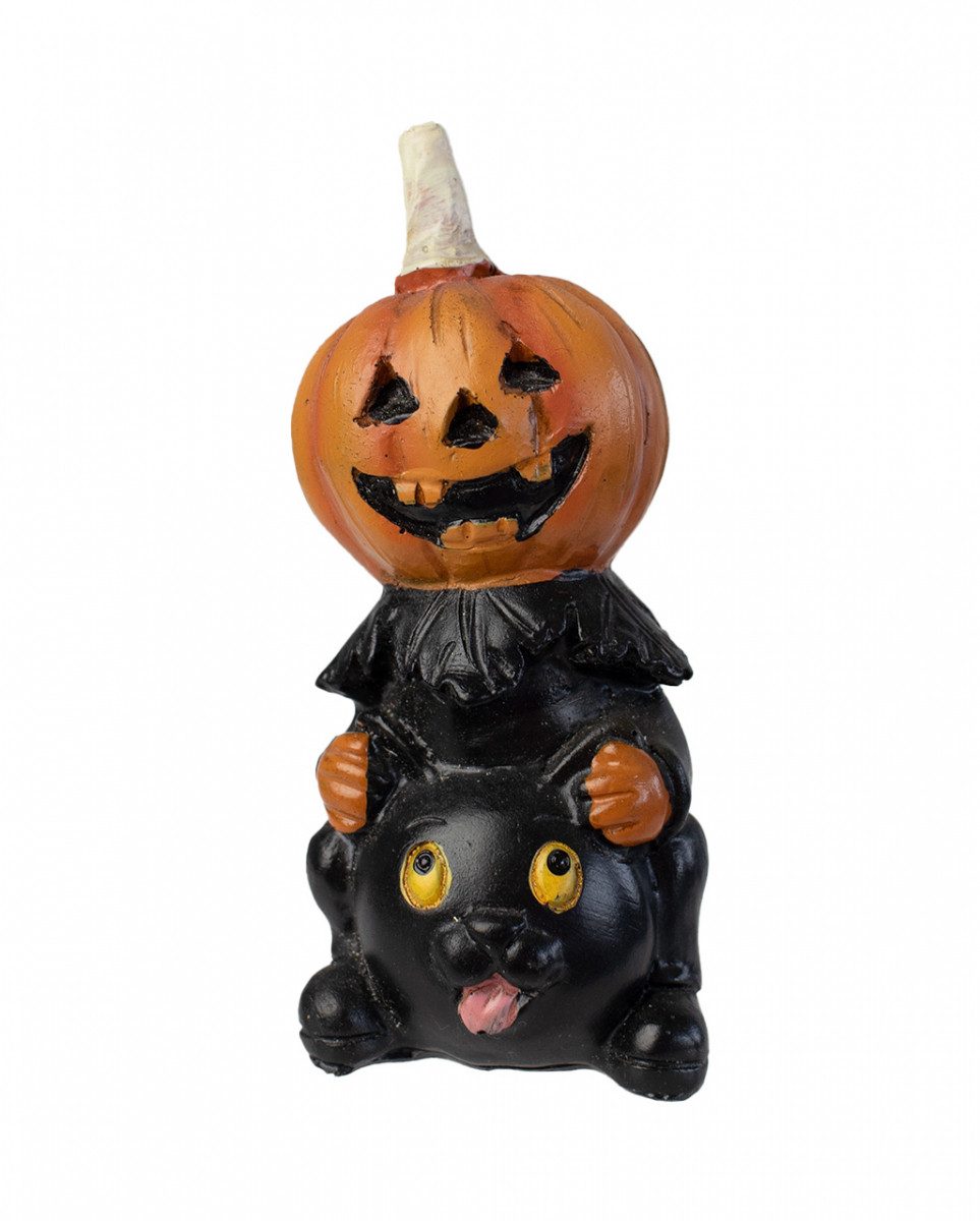Dekoobjekt Vintage Kürbisfigur mit Katzenkopf