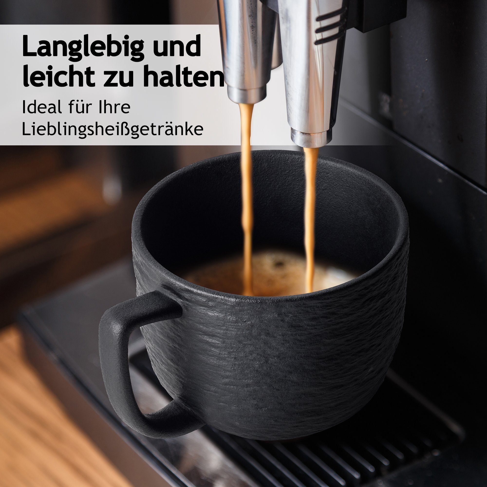 MiaMio Tasse 4er Kaffeetassen Set aus Keramik Kaffeebecher - Oasis Collection, 4-tlg. – Bild 5 von 5
