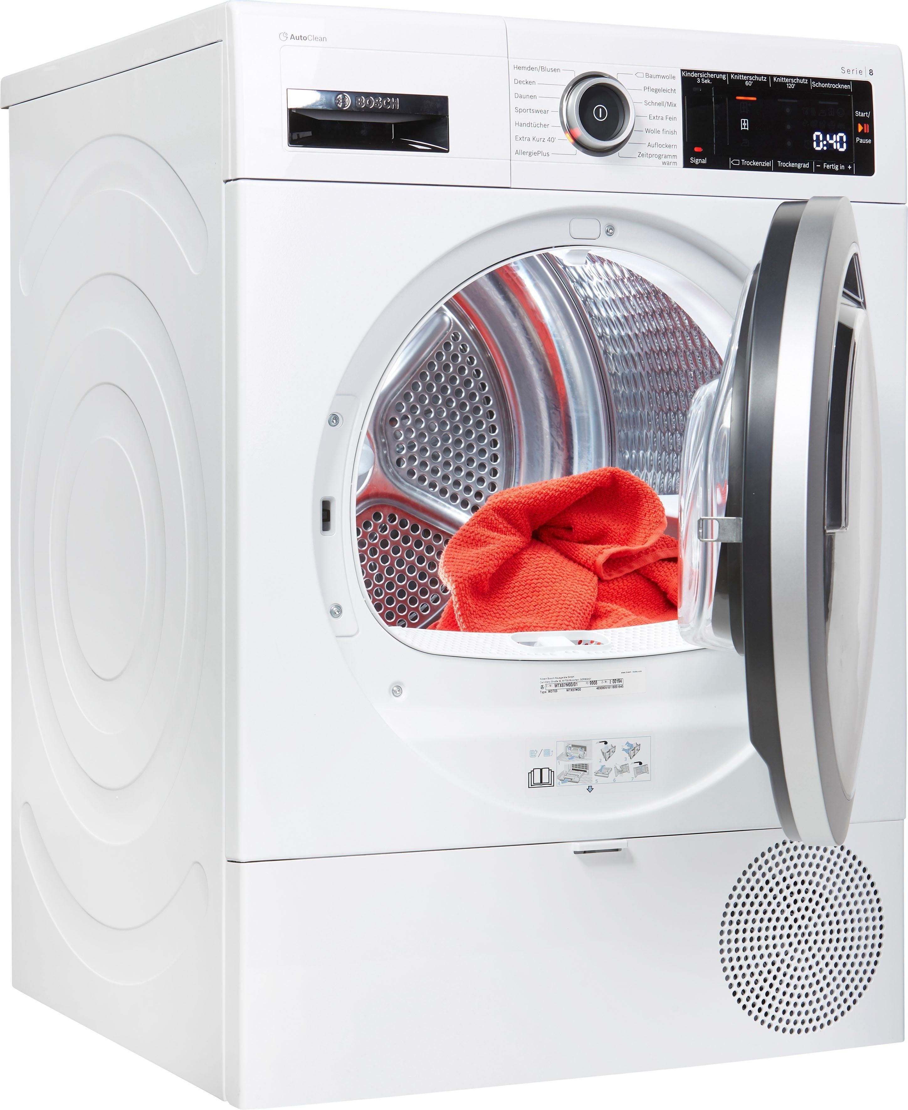 BOSCH Wärmepumpentrockner WTX87M00, 8 kg, AutoDry: trocknet Wäsche exakt  und sanft bis zum gewünschten Trocknungsgrad. online kaufen | OTTO