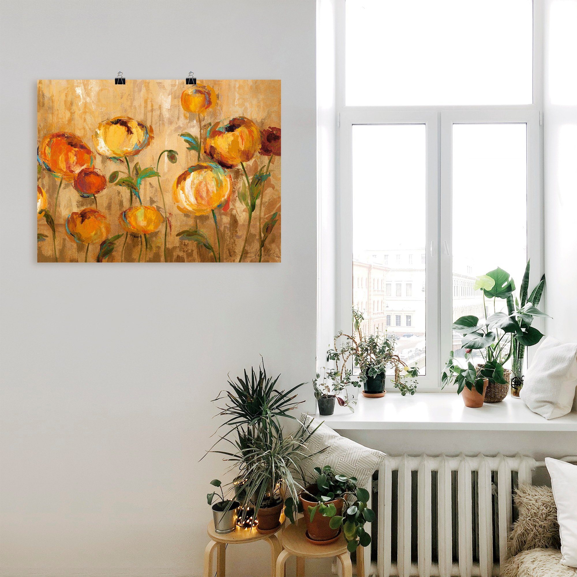Artland Wandbild Freudige Ranunkel, Blumen (1 St), als Leinwandbild, Poster in verschied. Größen