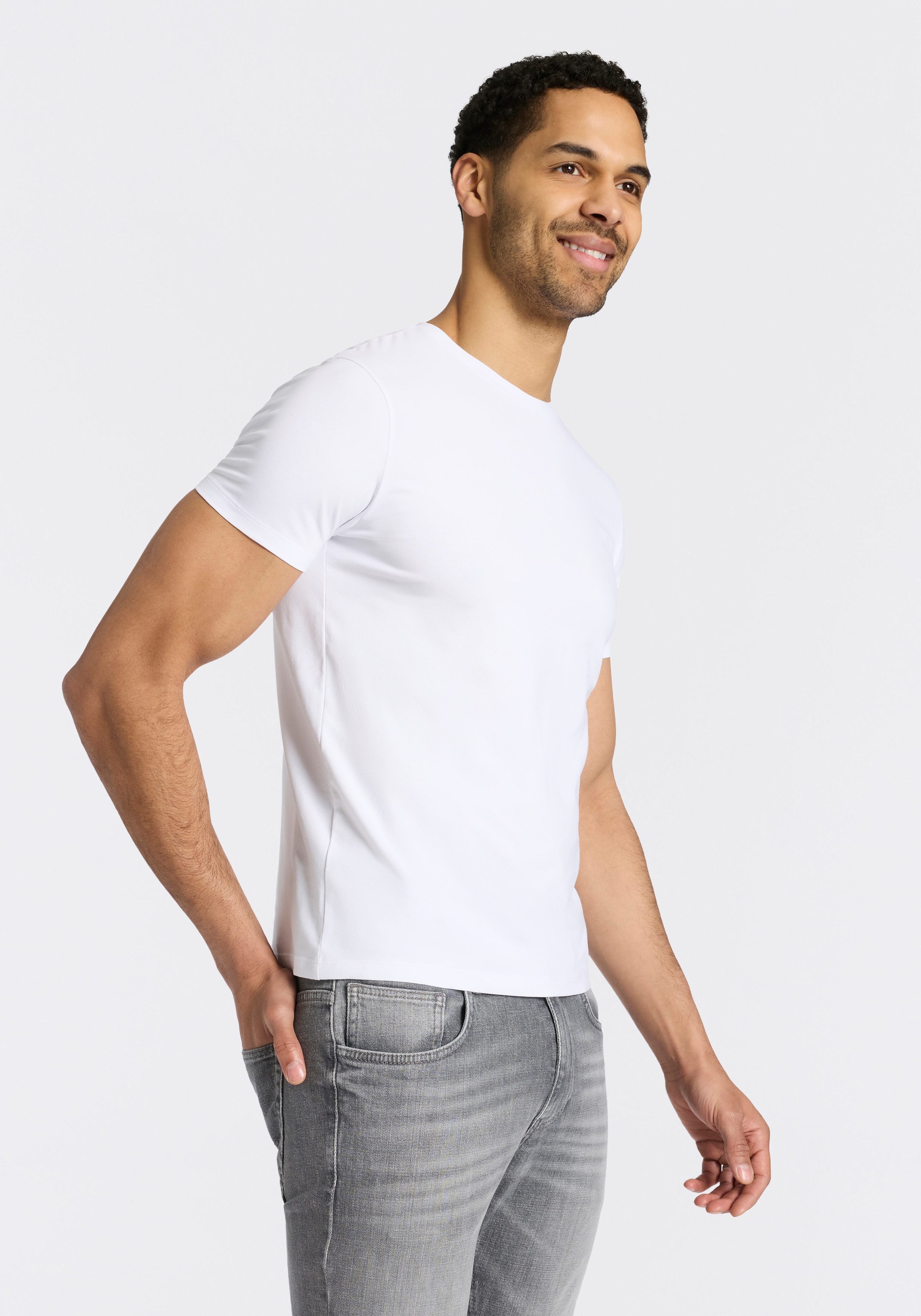 HUGO T-Shirt HUGO-Round (Packung, 2er) Rundhalsausschnitt, Slim-Fit, HUGO Logo-Druck