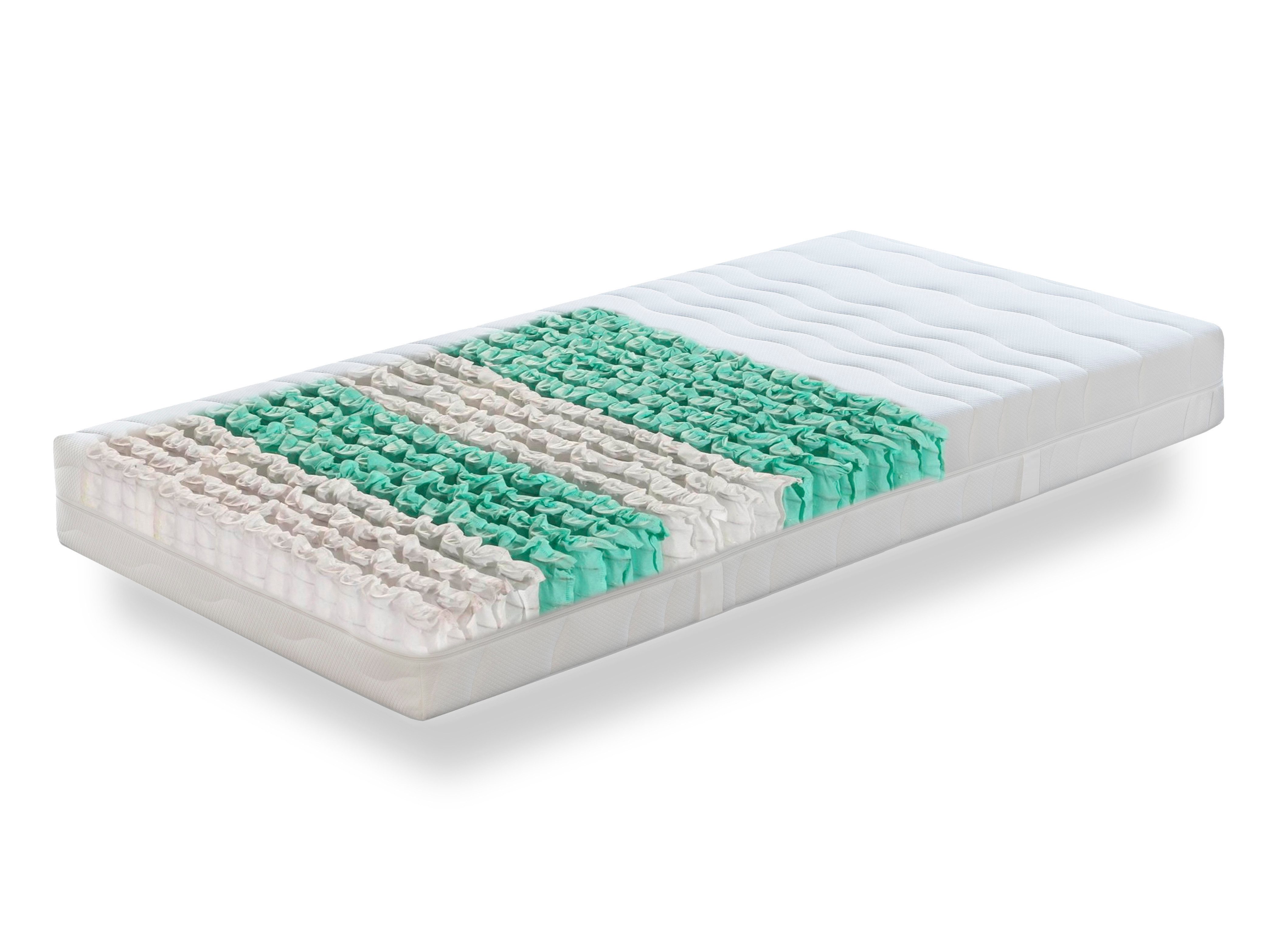 Taschenfederkernmatratze Betten-ABC 7-Zonen-Taschenfederkernmatratze mit Klimabezug, Betten-ABC, 20 cm hoch, Körperanpassend, entlastend und optimale Belüftung