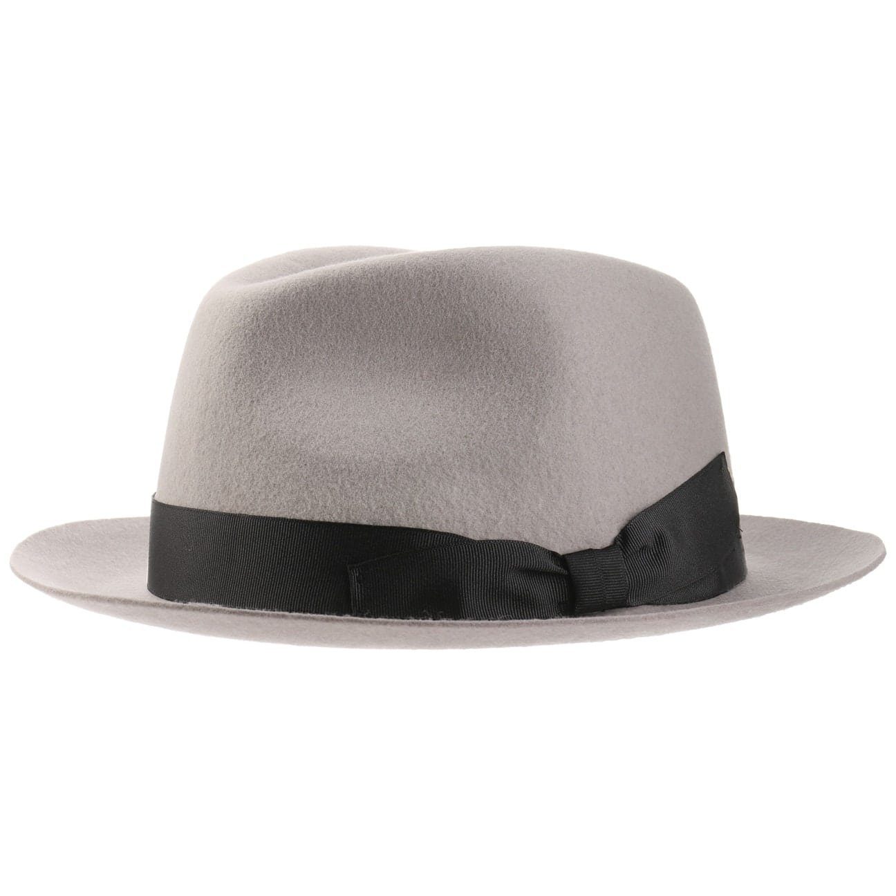 hellgrau Lipodo (1-St) Made in Ripsband, Filzhut Fedora mit Italy