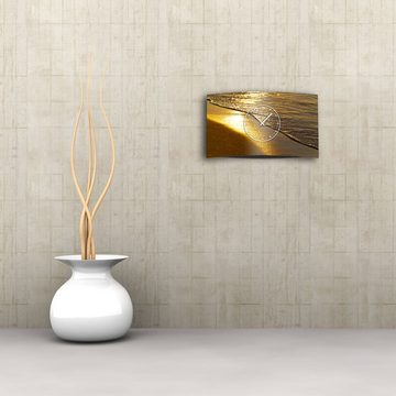 dixtime Wanduhr Goldstrand Designer Wanduhr modernes Wanduhren Design leise kein ticke (Einzigartige 3D-Optik aus 4mm Alu-Dibond)