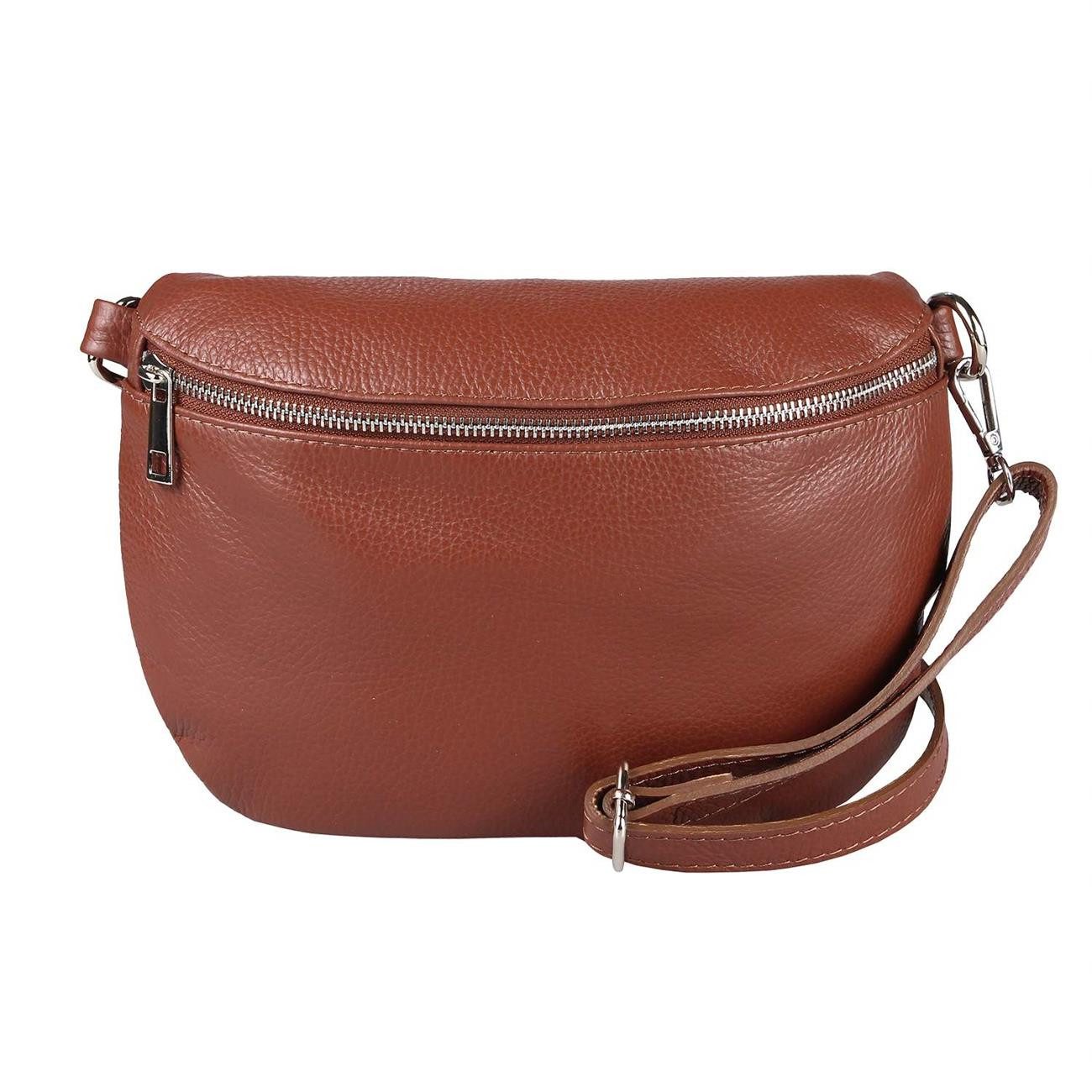 Bauchtasche Made in Italy Damen Leder Bauch- Gürteltasche CrossOver Body Bag Handy
