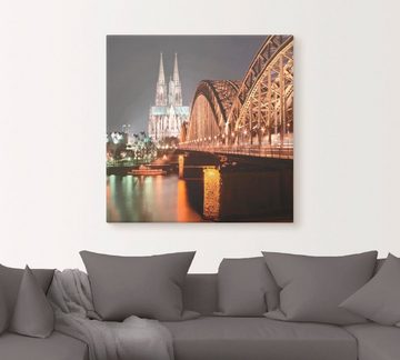 Artland Leinwandbild Köln Skyline Collage V, Brücken (1 St), auf Keilrahmen gespannt