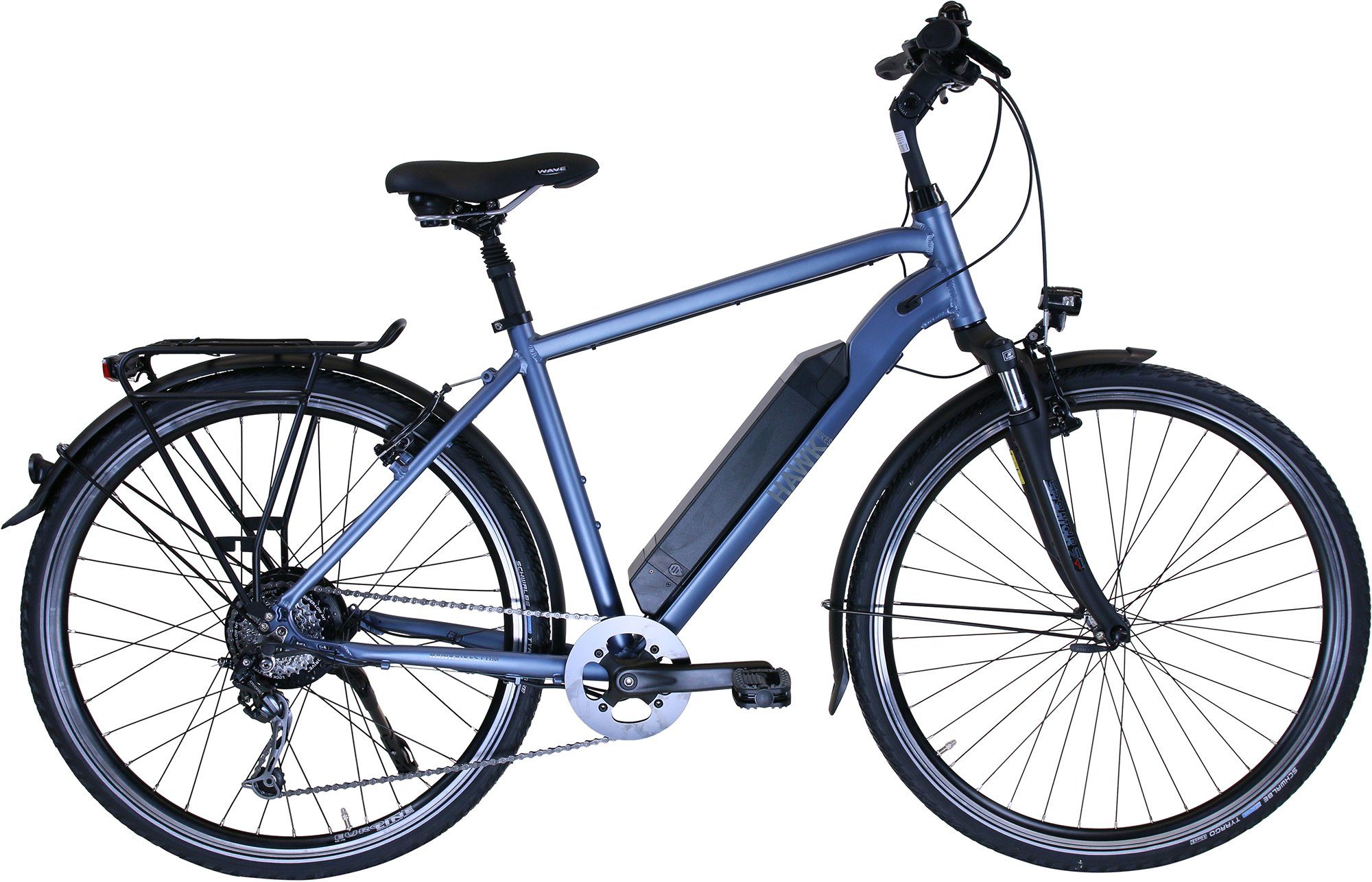 HAWK Bikes E-Bike HAWK, 8 Gang microSHIFT Microshift Schaltwerk, Kettenschaltung, Heckmotor, 418 Wh Akku, Pedelec