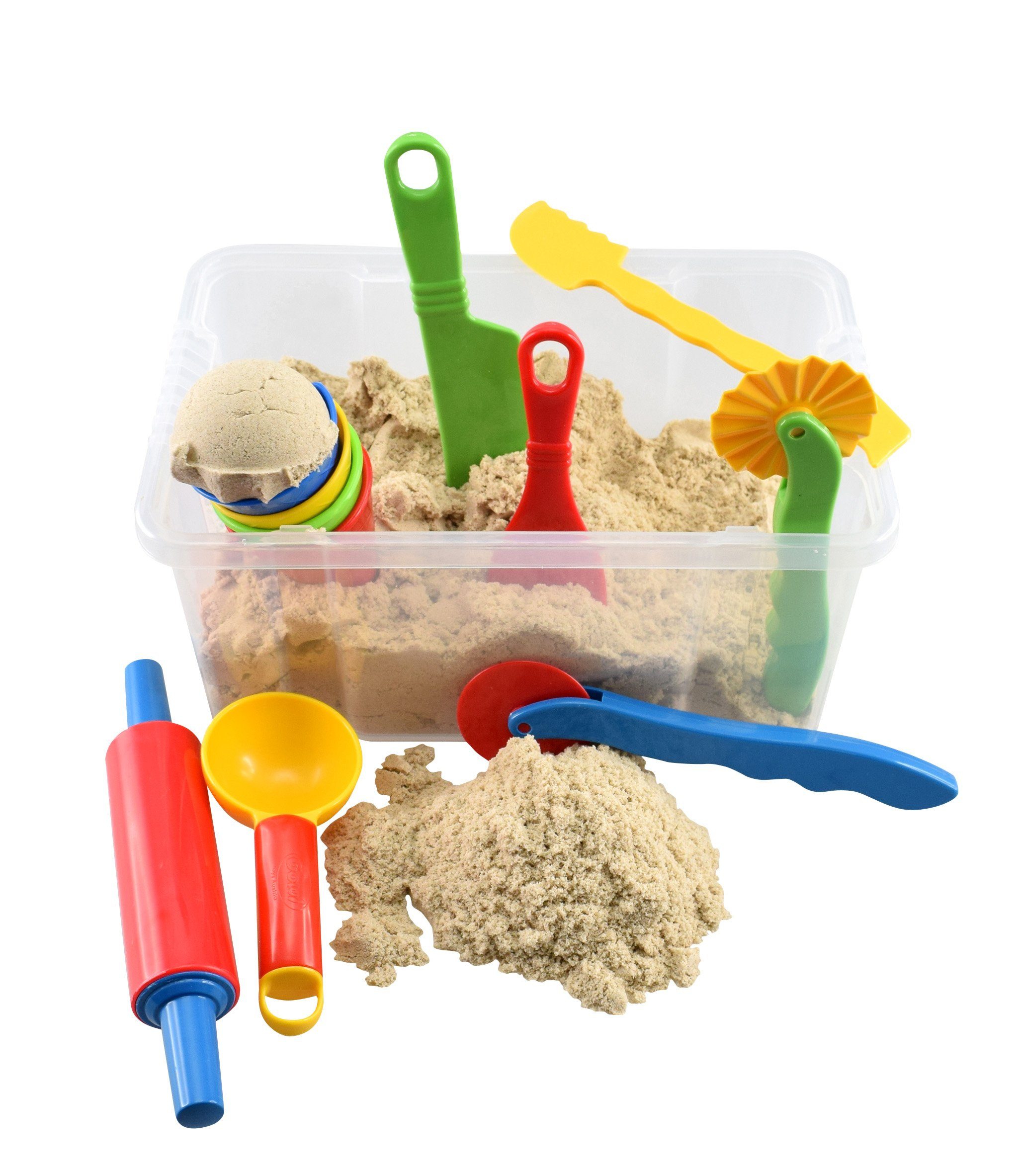 GOWI Sandform-Set Spielsand Set, (Schatzkiste, 13-tlg), in praktischer Transportbox