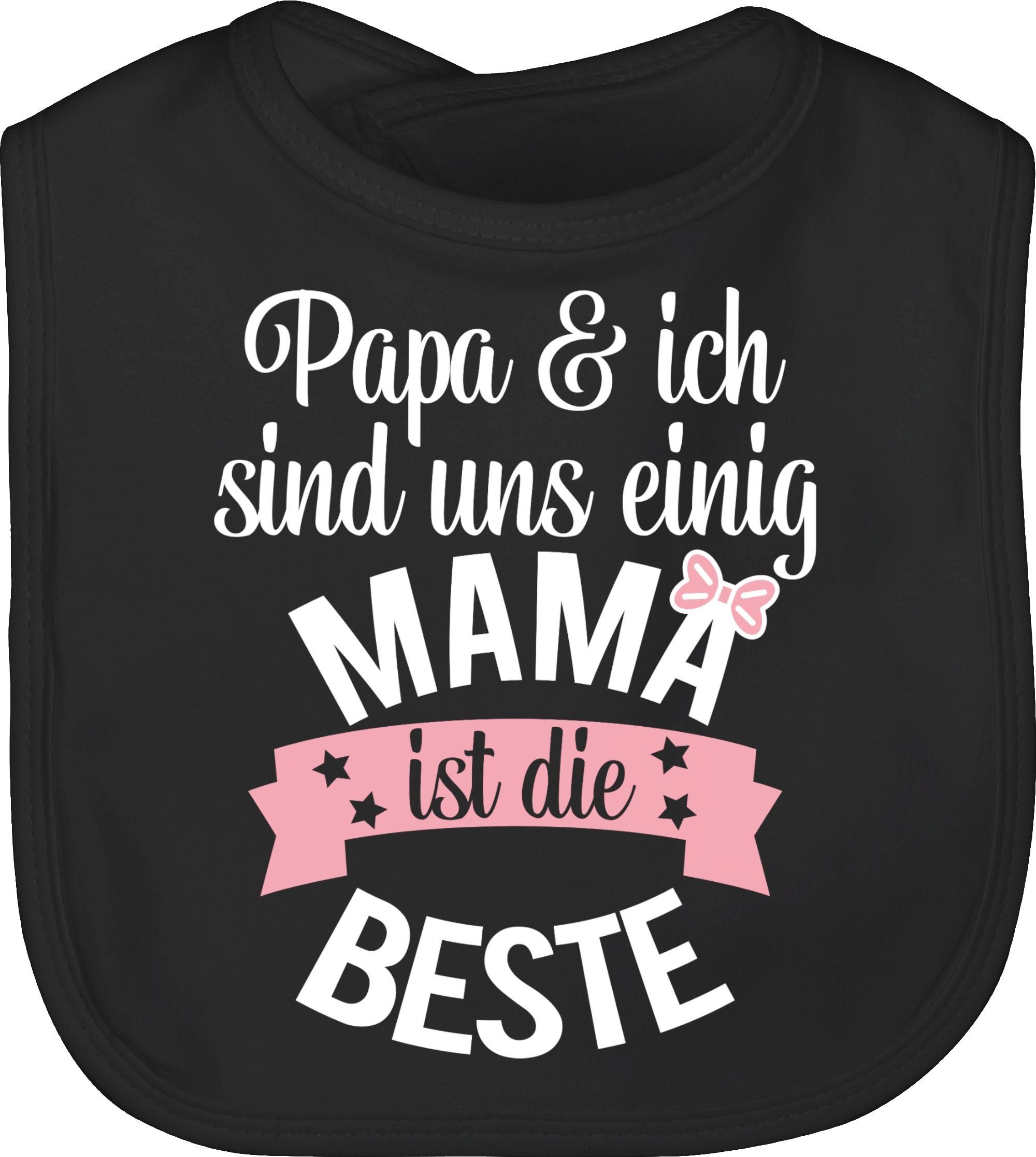 I 1 Mama Lätzchen Muttertagsgeschenk Schwarz Mutti, Shirtracer die ist Weltbeste beste