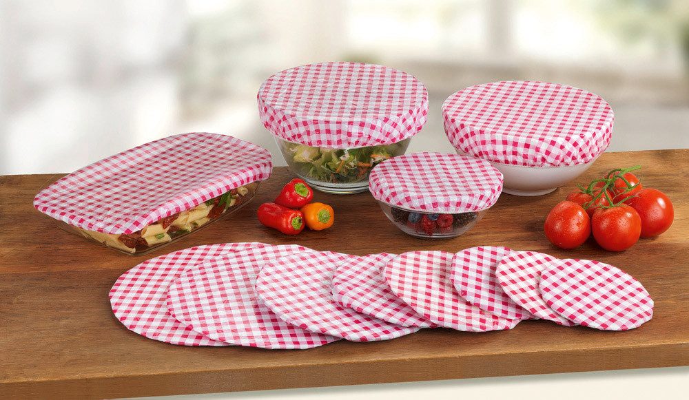 Maximex Deckel Maximex Topfhauben-Set Karo Klassik 12-teilig - 12-teilig, Polyethy