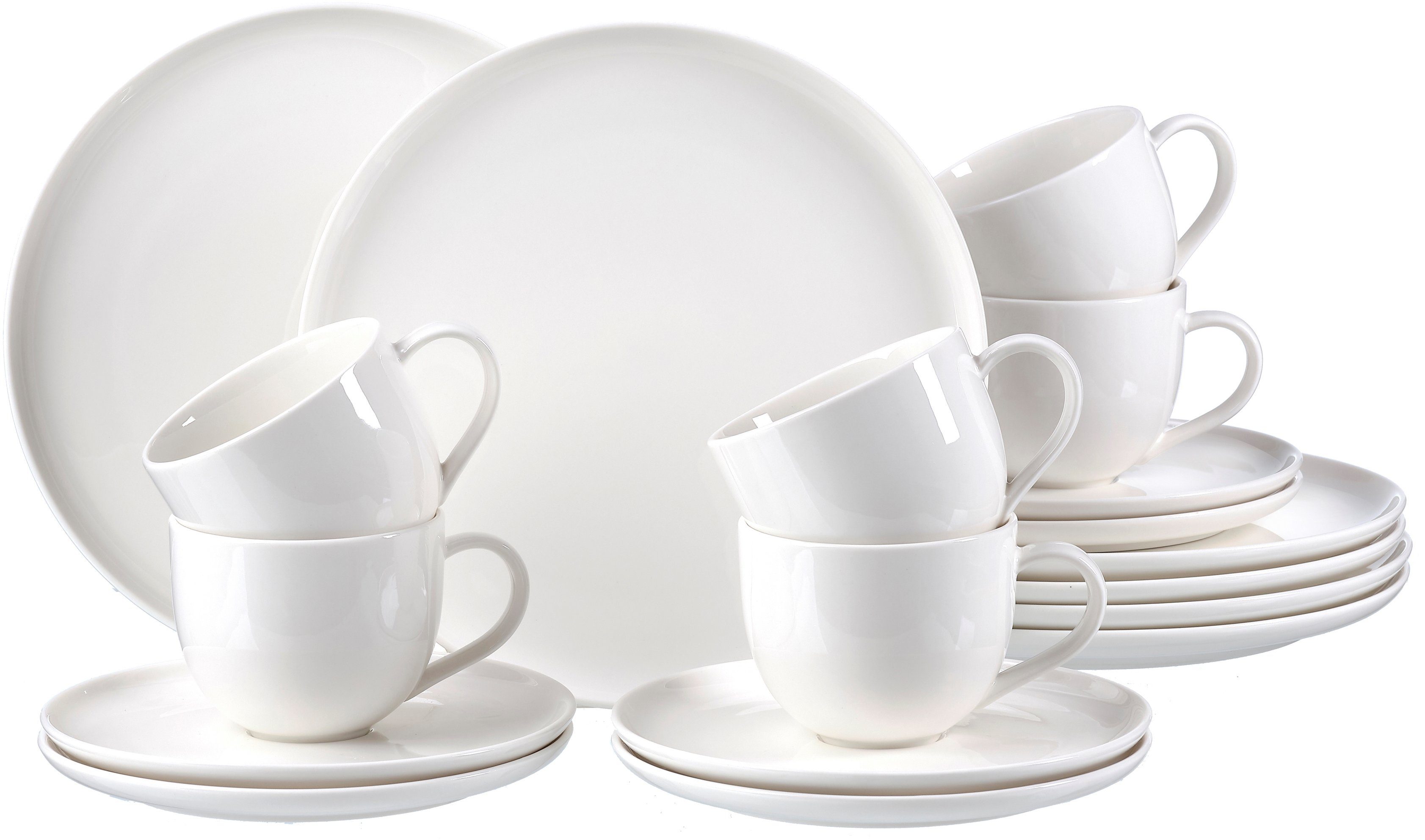 Ritzenhoff & Breker Porzellan, 6 Scandic Style, Geschirr-Set, 18 (18-tlg), Personen im Kaffeeservice Teile, Skagen 6 Service Personen, für