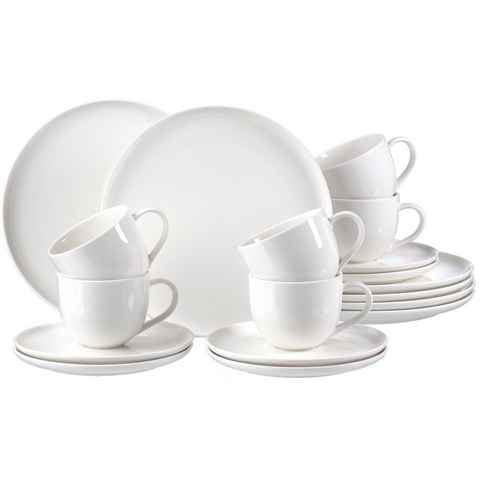 Ritzenhoff & Breker Kaffeeservice Geschirr-Set, Service Skagen (18-tlg), 6 Personen, Porzellan, im Scandic Style, 18 Teile, für 6 Personen