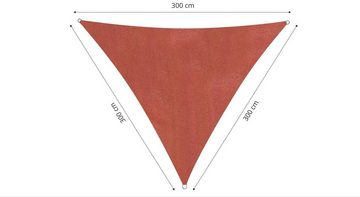 Lumaland Sonnensegel Dreieck 3 x 3 x 3 Meter, Wetterbeständig, 100% HDPE mit Stabilisator für UV Schutz