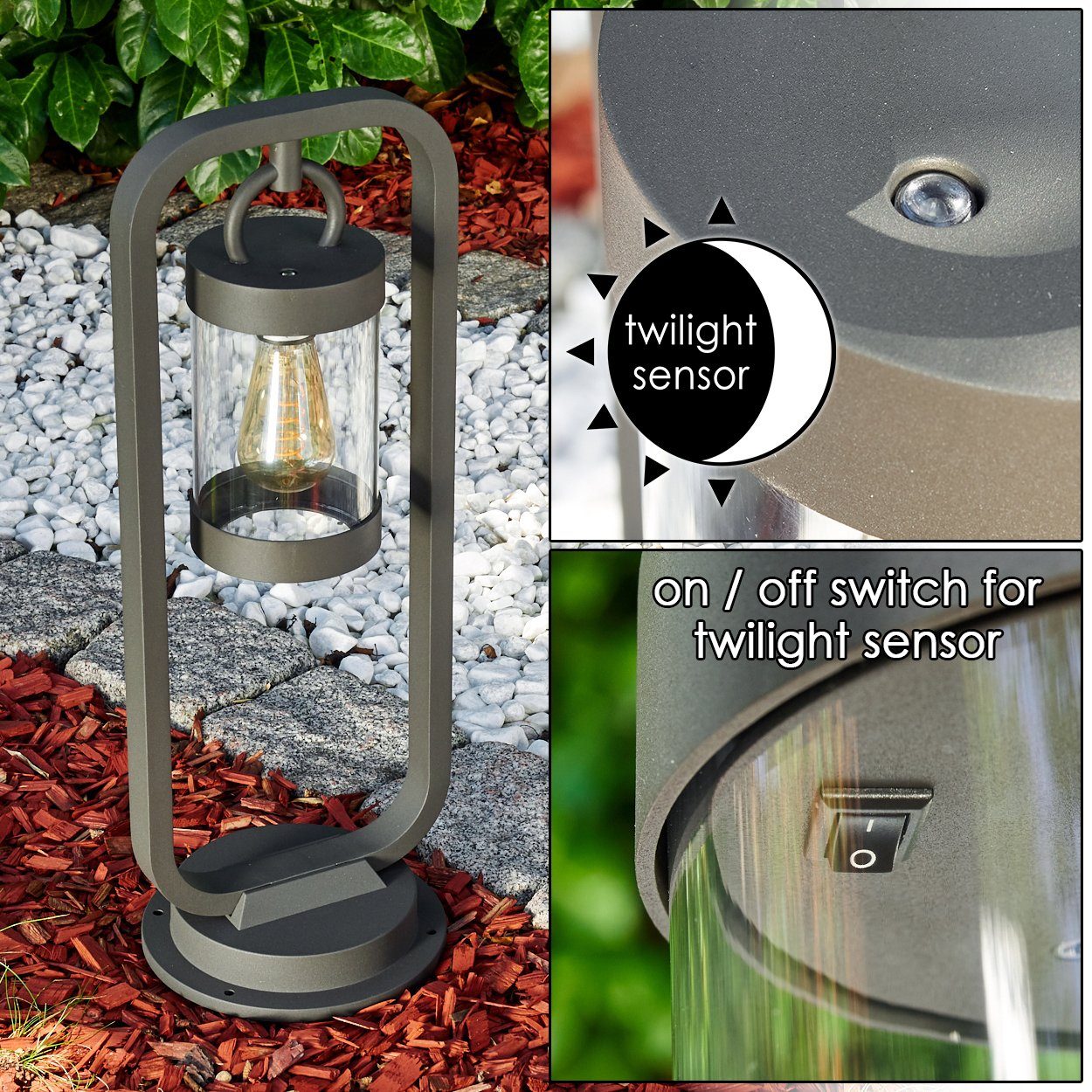 hofstein Pollerleuchte »Sensor Wege Poller Garten Einfahrt Hof