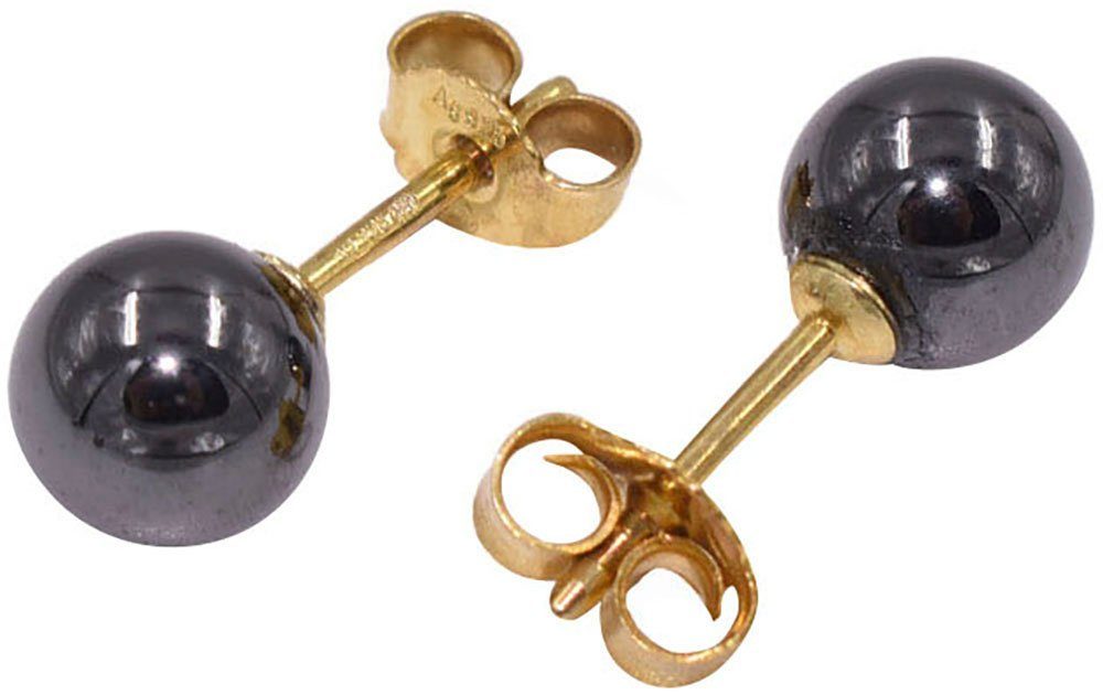 Firetti Ohrstecker-Set Multipack Schmuck Geschenk Silber 925 Ohrschmuck Ohrringe (Set, 8-tlg), Made in Germany - mit Hämatit, Jade, Chalcedon