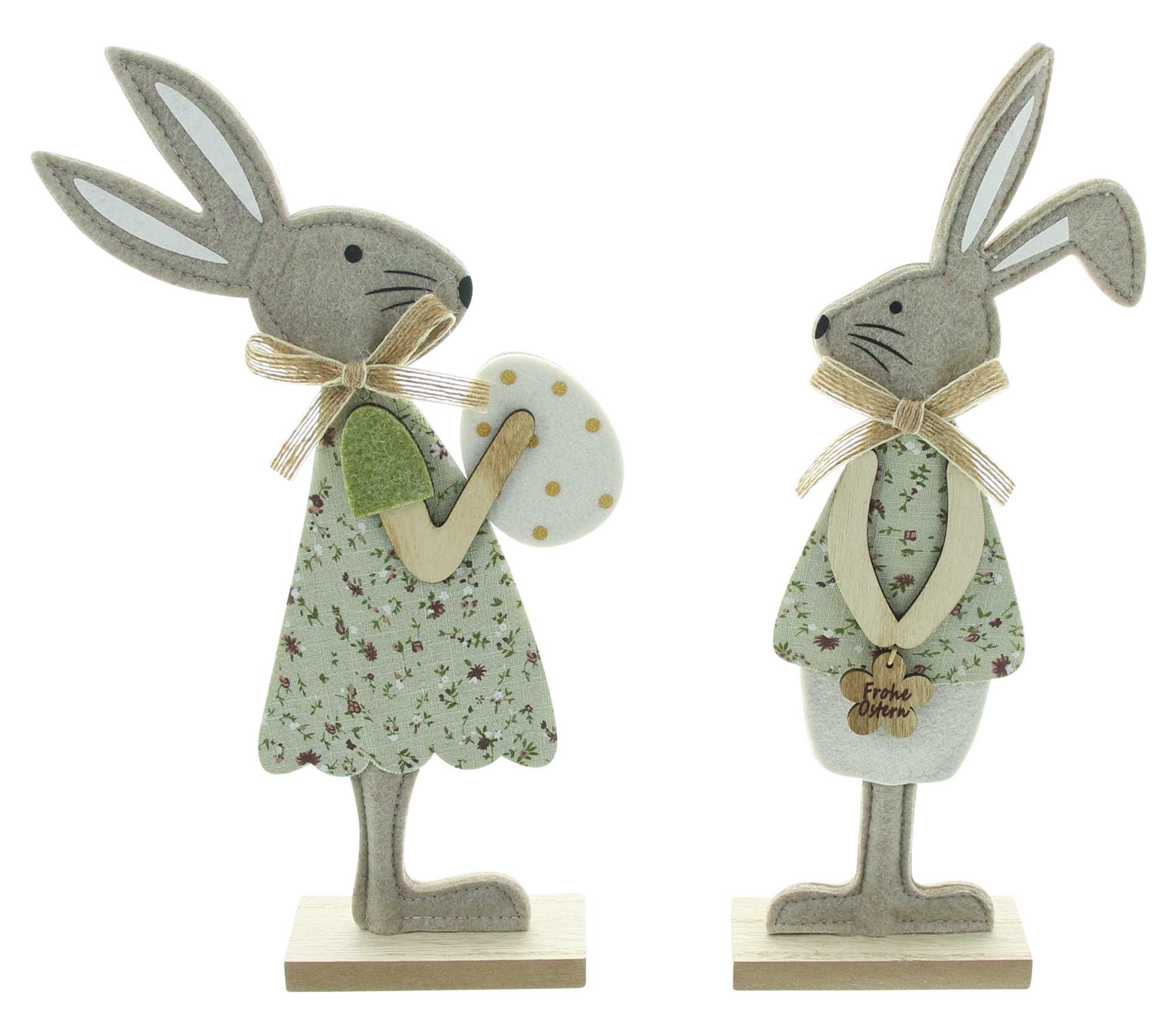 Dekofigur "Osterhase" aus Filz, recyceltes PET, 31 cm hoch, Osterdeko Osterfigur