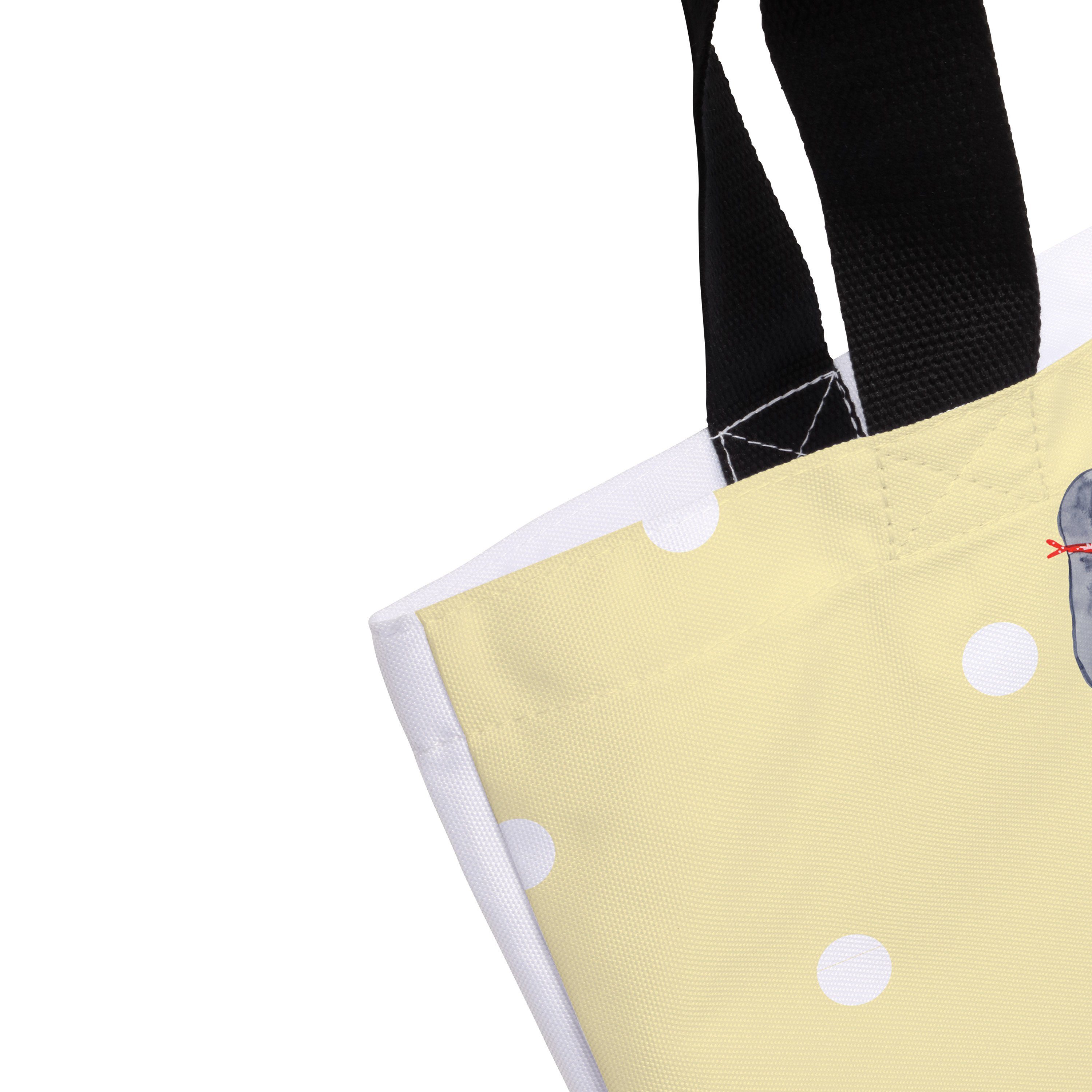 Mr. & Mrs. Panda Shopper Einkaufstasche, (1-tlg) Beutel, Band - - Pastell Geschenk, Gelb Tragebeut Big