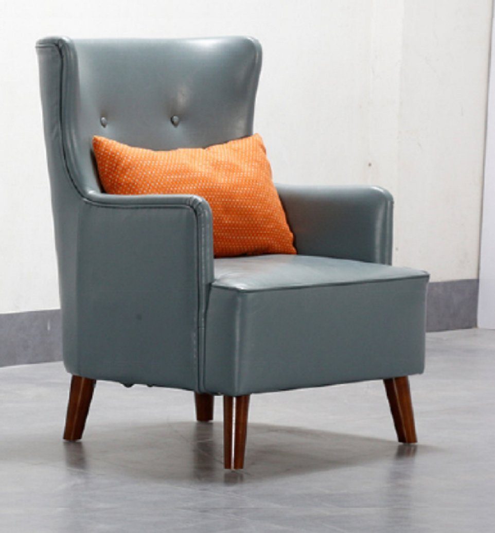 JVmoebel Sessel Grau Design Sessel Kunstleder Polster Einsitzer 1 Sitzer Neu (1-St., Sessel), Made in Europe