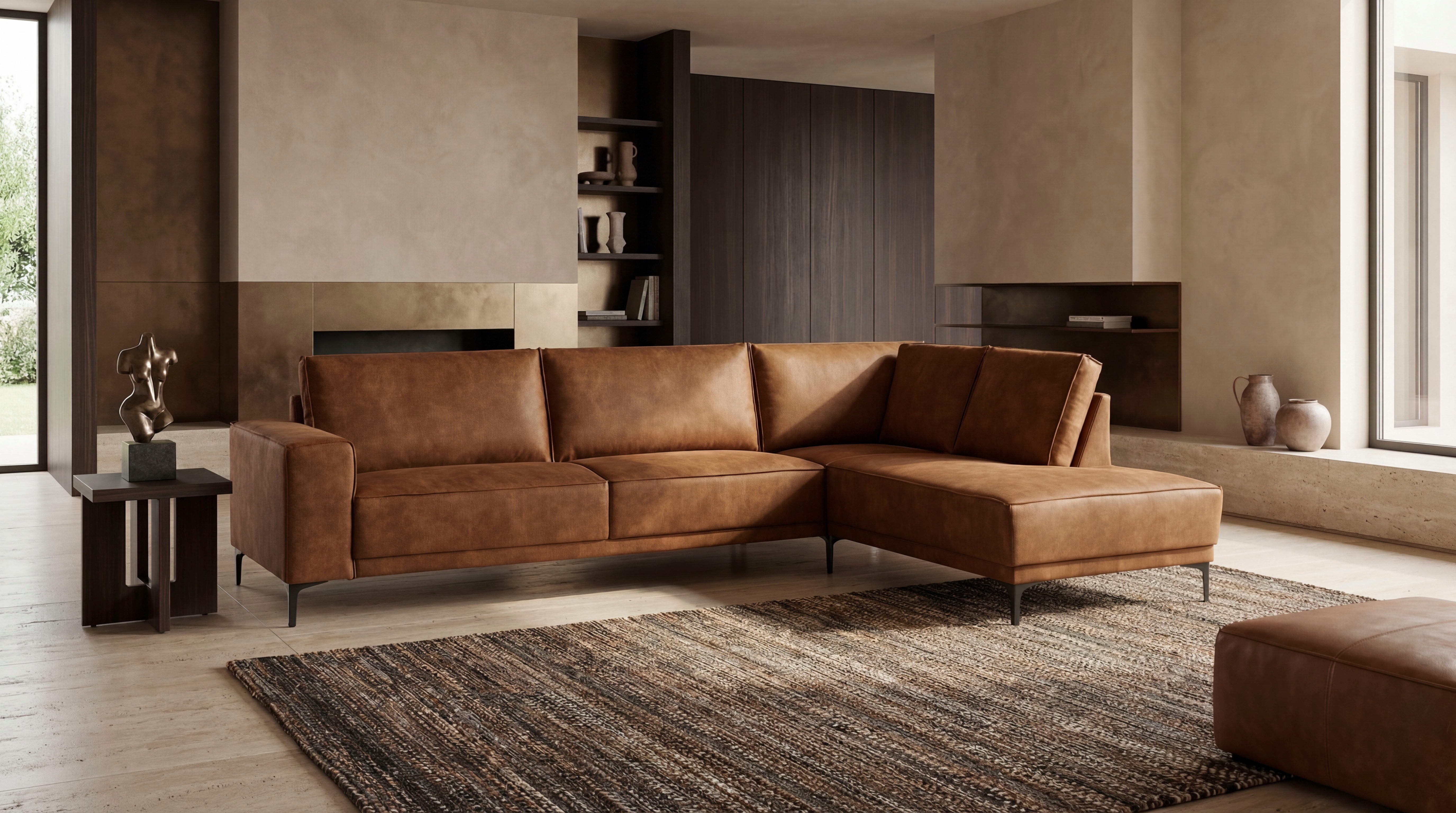 OTTO home Ecksofa OLAND Luxus-Microfaser L-Form, B: 289 cm, Skandi-Design