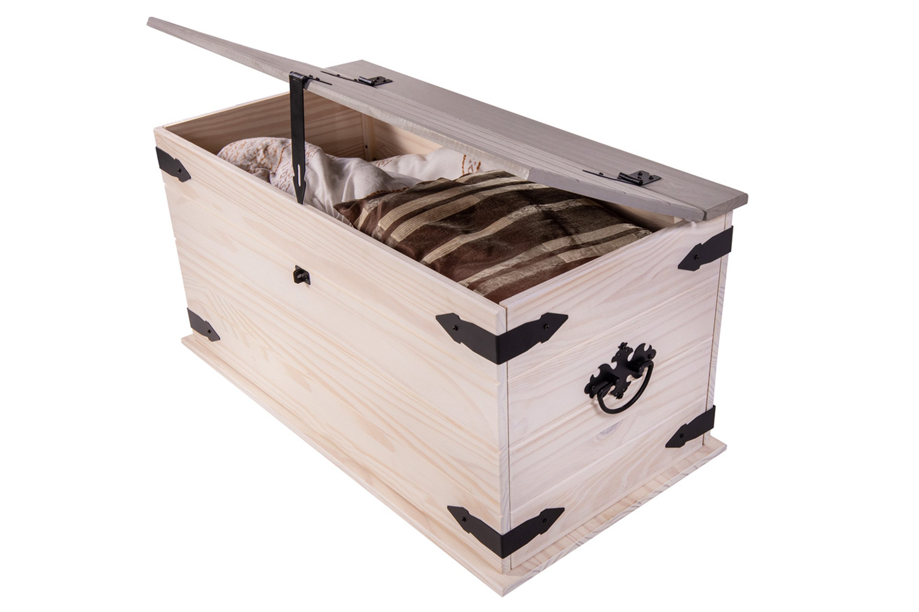 SAM® Truhentisch Garcia, Truhen-Couchtisch 91 x 50 x 47cm massiv Pinienholz günstig online kaufen