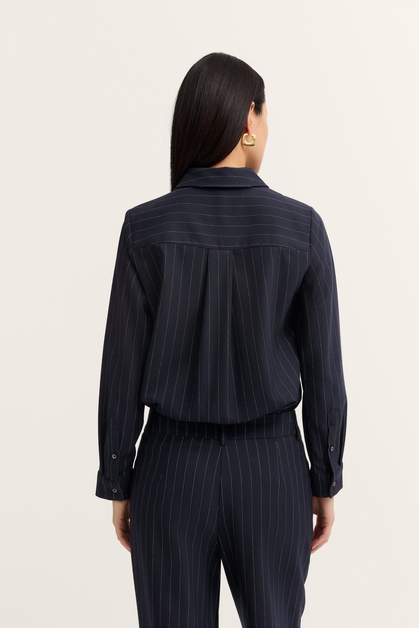 bugatti Langarmbluse Stretch-Mix mit Nadelstreifen und günstig online kaufen