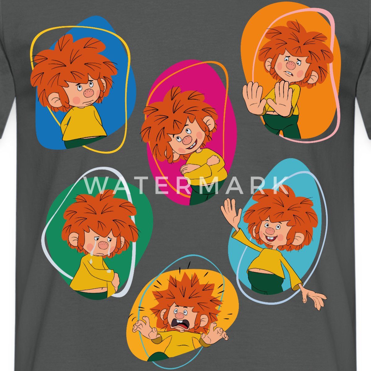 Spreadshirt T-Shirt Pumuckl Zeigt Verschiedene Emotionen Männer T-Shirt (1- günstig online kaufen