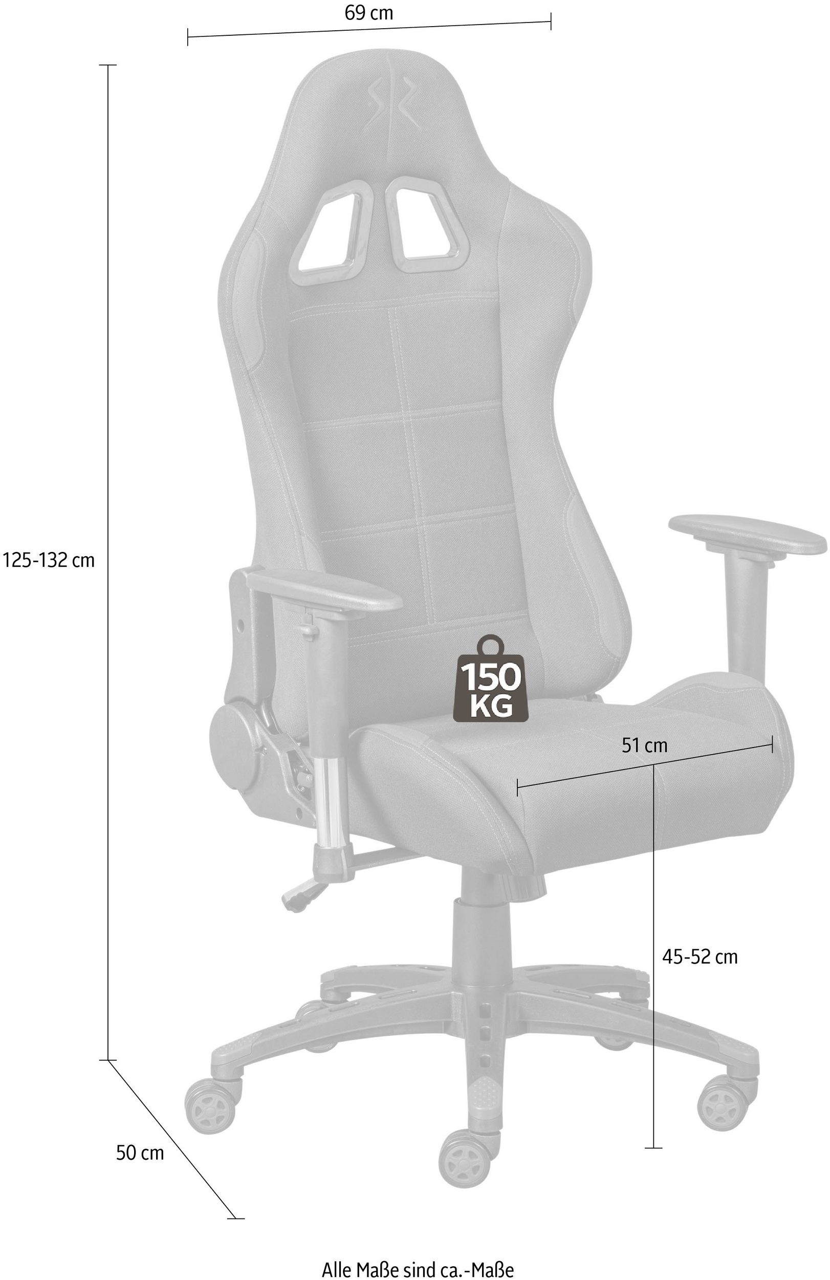 Gaming Chair im RACING LOOK von INOSIGN - Maße