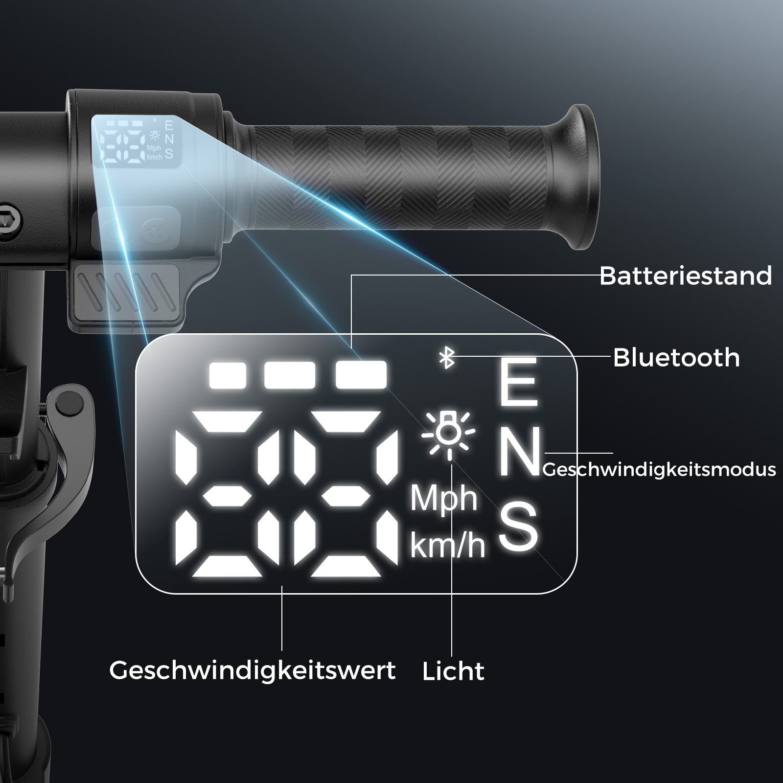 iscooter electric children's scooter, e-scooter for children 6-12 years, up to 13 km, 4.5Ah, (1-piece), 19km/h, colorful lights, stylish design